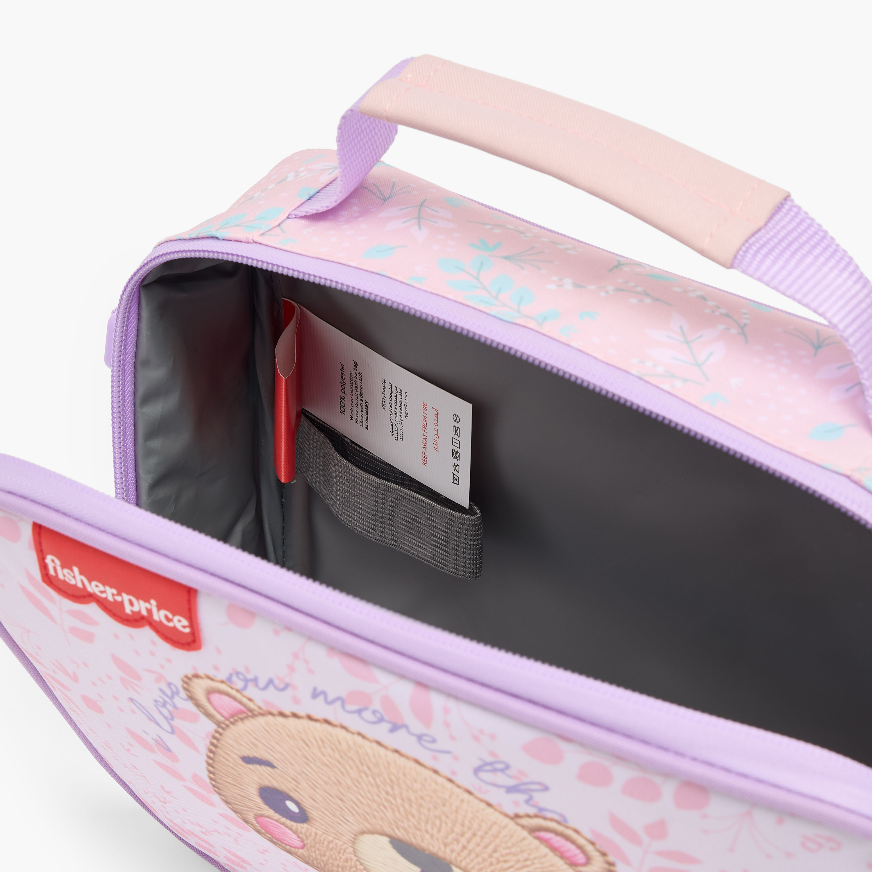 Bear Embroidered Lunch Bag for Girls 2-5 Years with Detachable Strap-school-lunchessentials-lunchbags-image-5