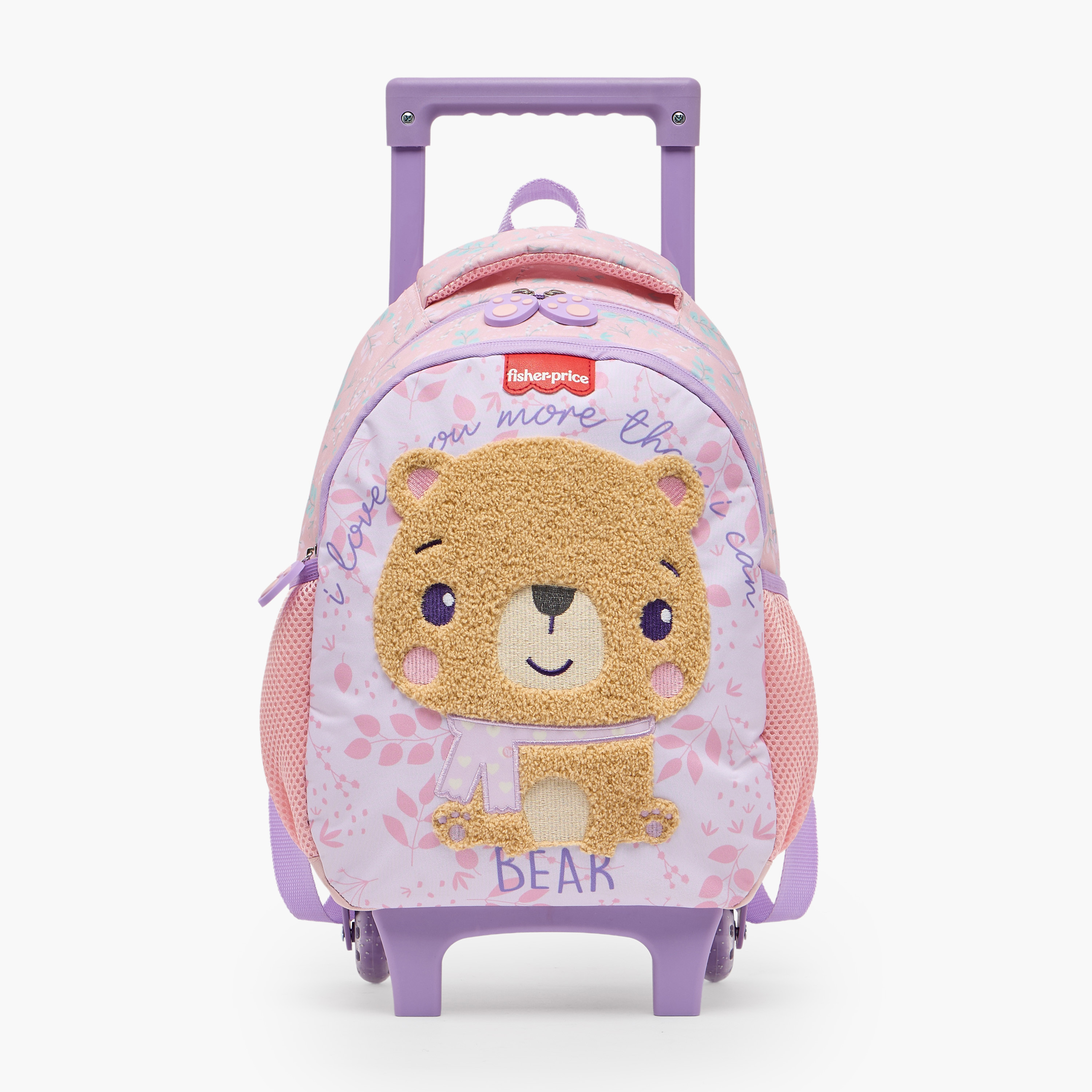 Bear Applique Trolley Bag for Boys 3-5 Years with Durable Wheels - 14 inches-school-bagsandbackpacks-trolleybags-image-1