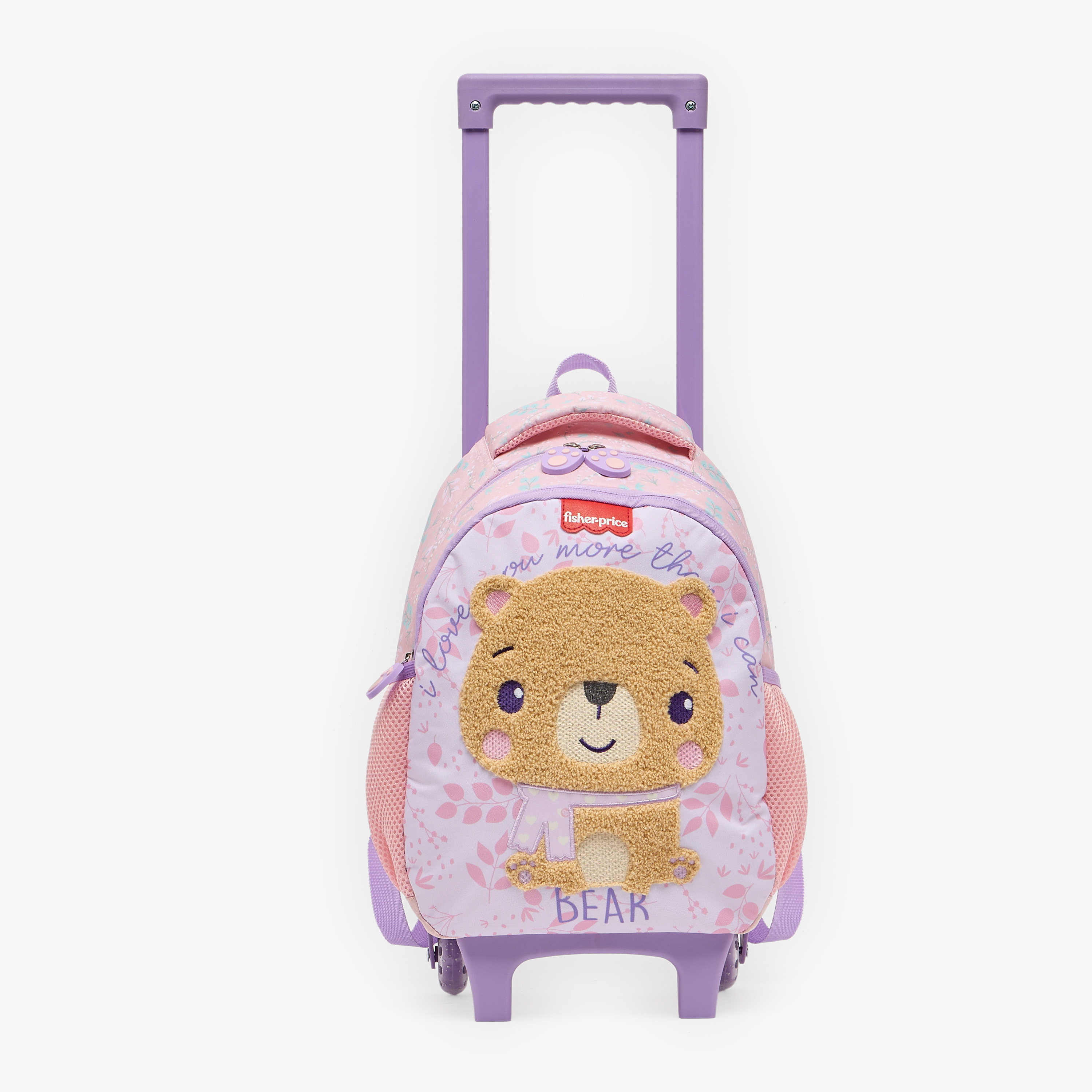 Bear Applique Trolley Bag for Boys 3-5 Years with Durable Wheels - 14 inches-school-bagsandbackpacks-trolleybags-image-4