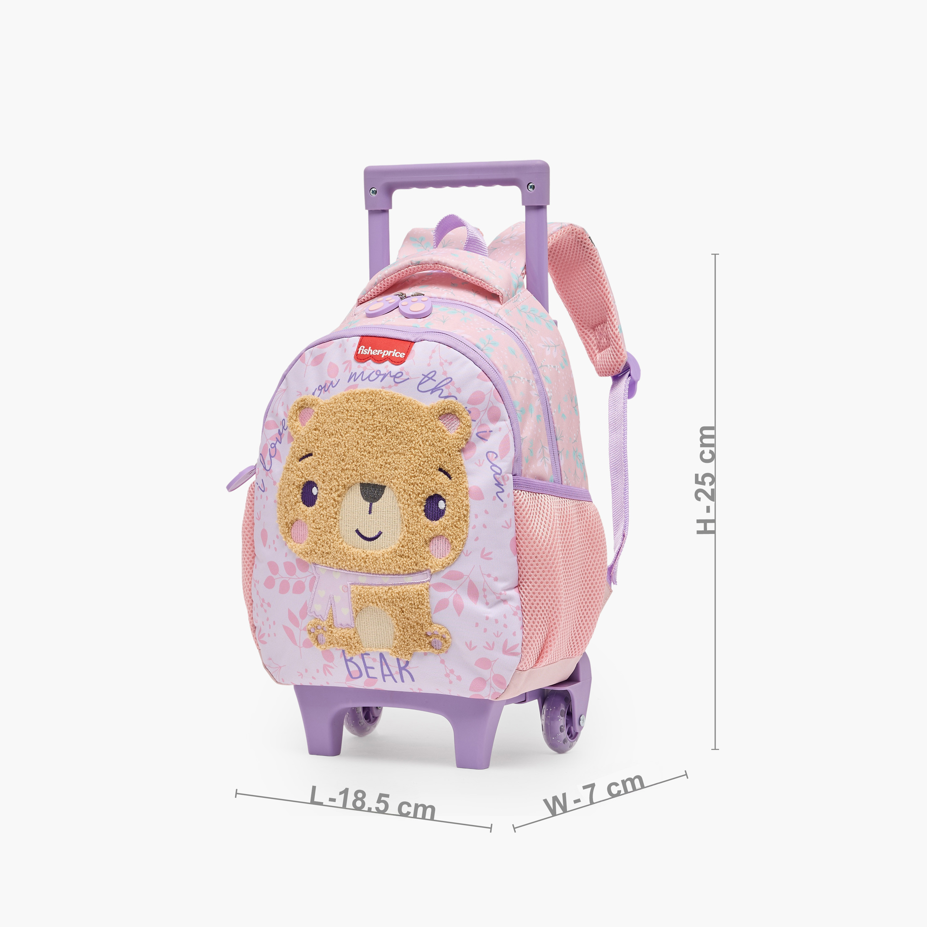 Bear Applique Trolley Bag for Boys 3-5 Years with Durable Wheels - 14 inches-school-bagsandbackpacks-trolleybags-image-8