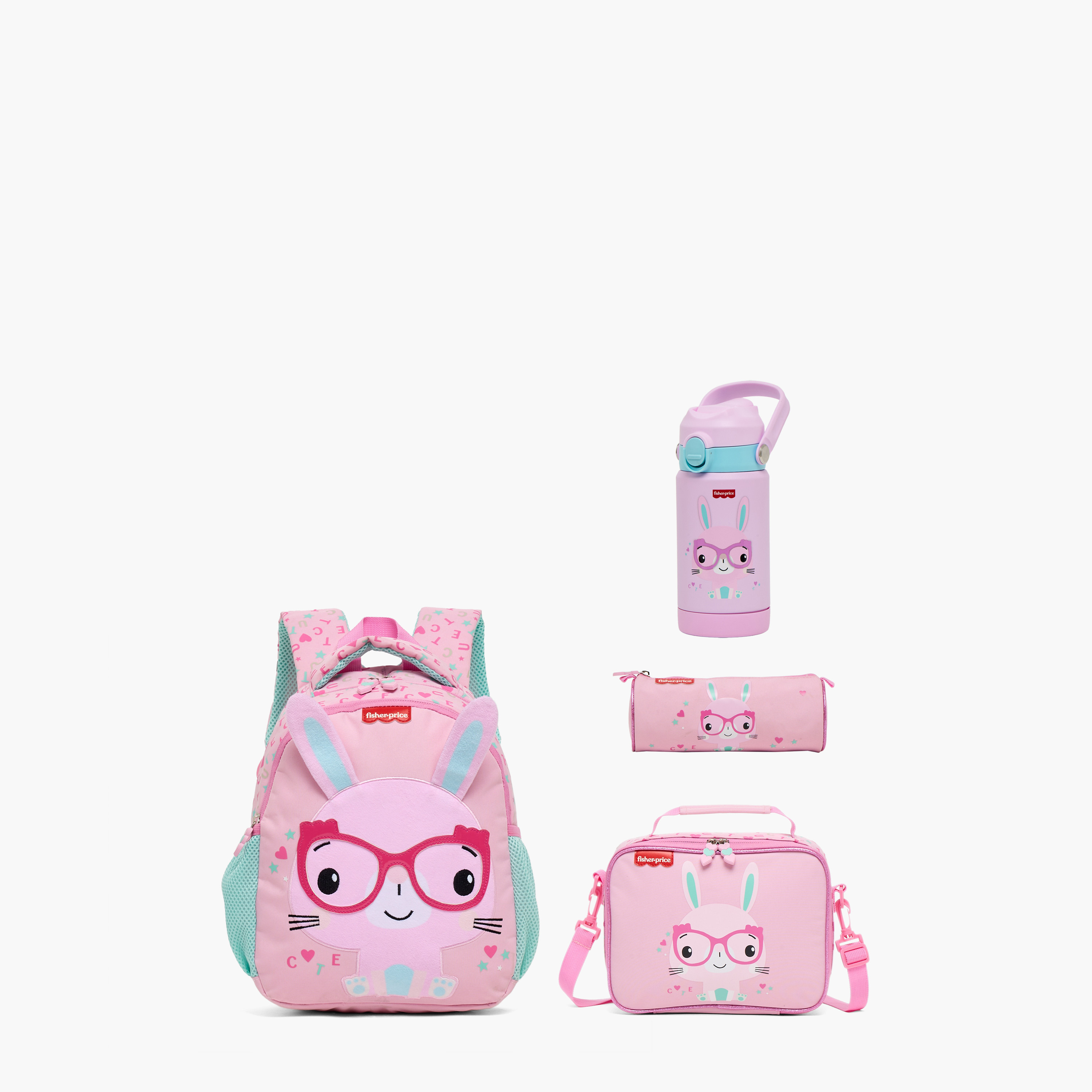 مقلمة بسحاب إغلاق وطبعات أرنب من فيشر برايس-school-stationery-pencilcases-image-9