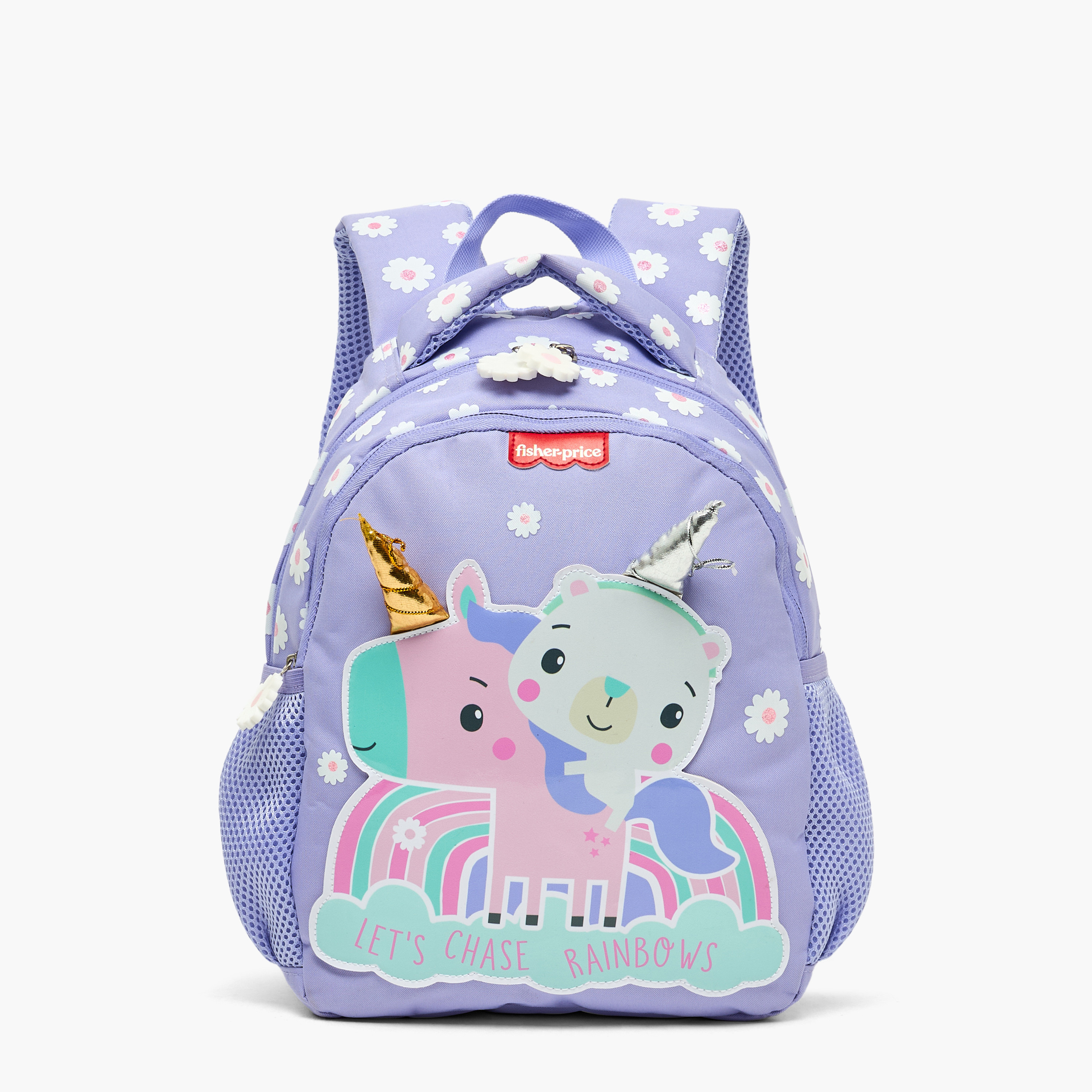 شنطة ظهر بطبعات يونيكورن للبنات من 3 إلى 5 سنوات بحمالات مبطنة - 14 بوصة-school-bagsandbackpacks-backpacks-image-1