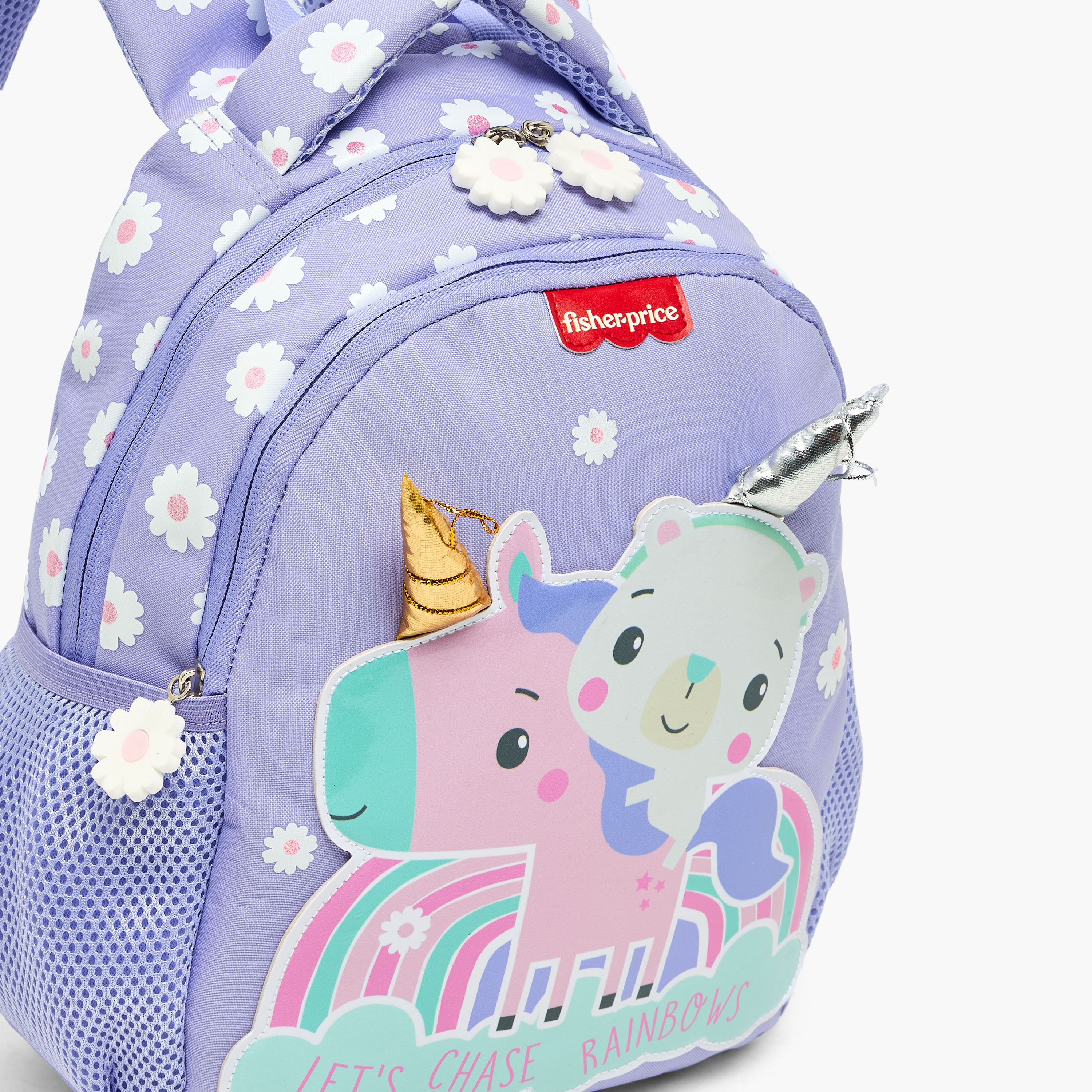 شنطة ظهر بطبعات يونيكورن للبنات من 3 إلى 5 سنوات بحمالات مبطنة - 14 بوصة-school-bagsandbackpacks-backpacks-image-2
