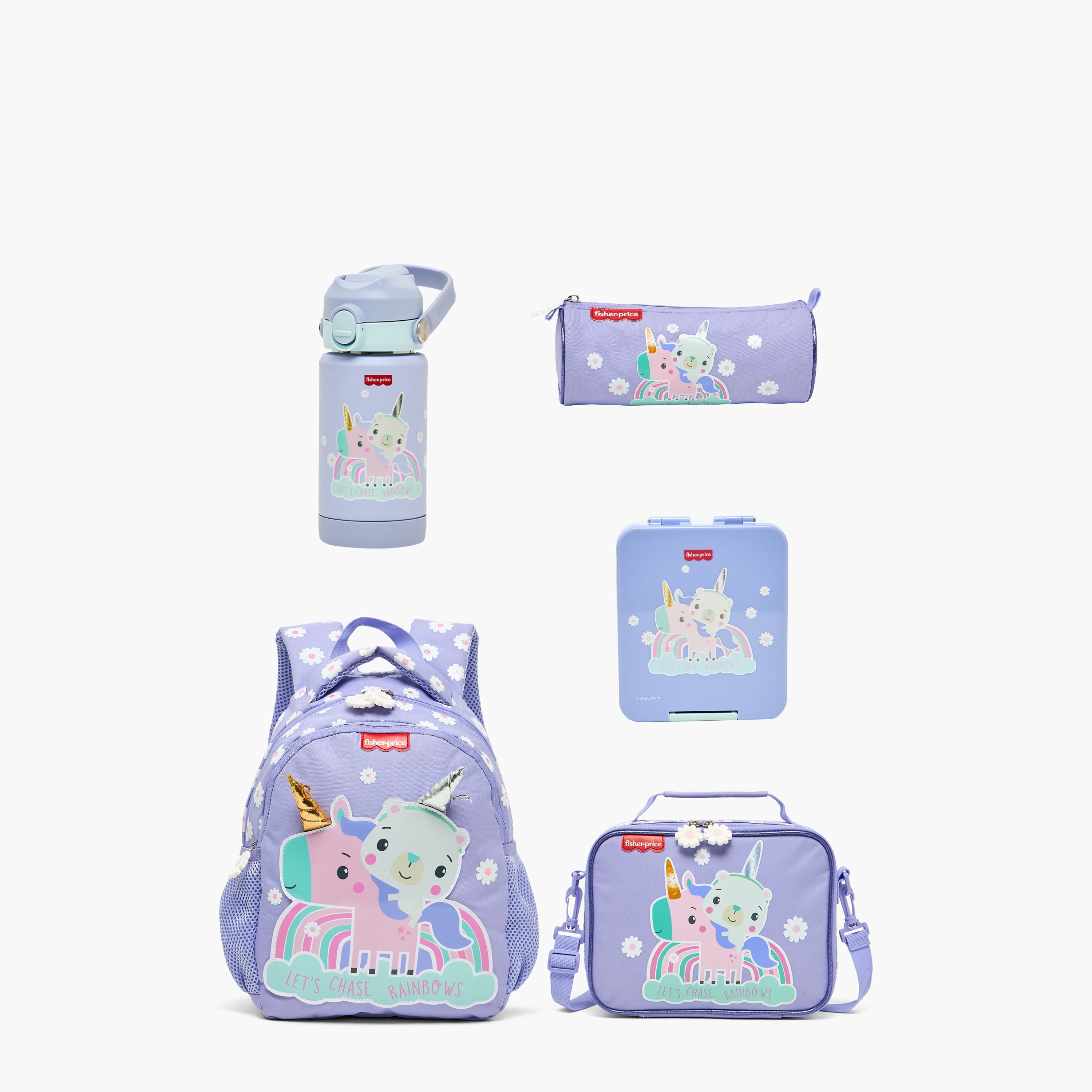 شنطة ظهر بطبعات يونيكورن للبنات من 3 إلى 5 سنوات بحمالات مبطنة - 14 بوصة-school-bagsandbackpacks-backpacks-image-8