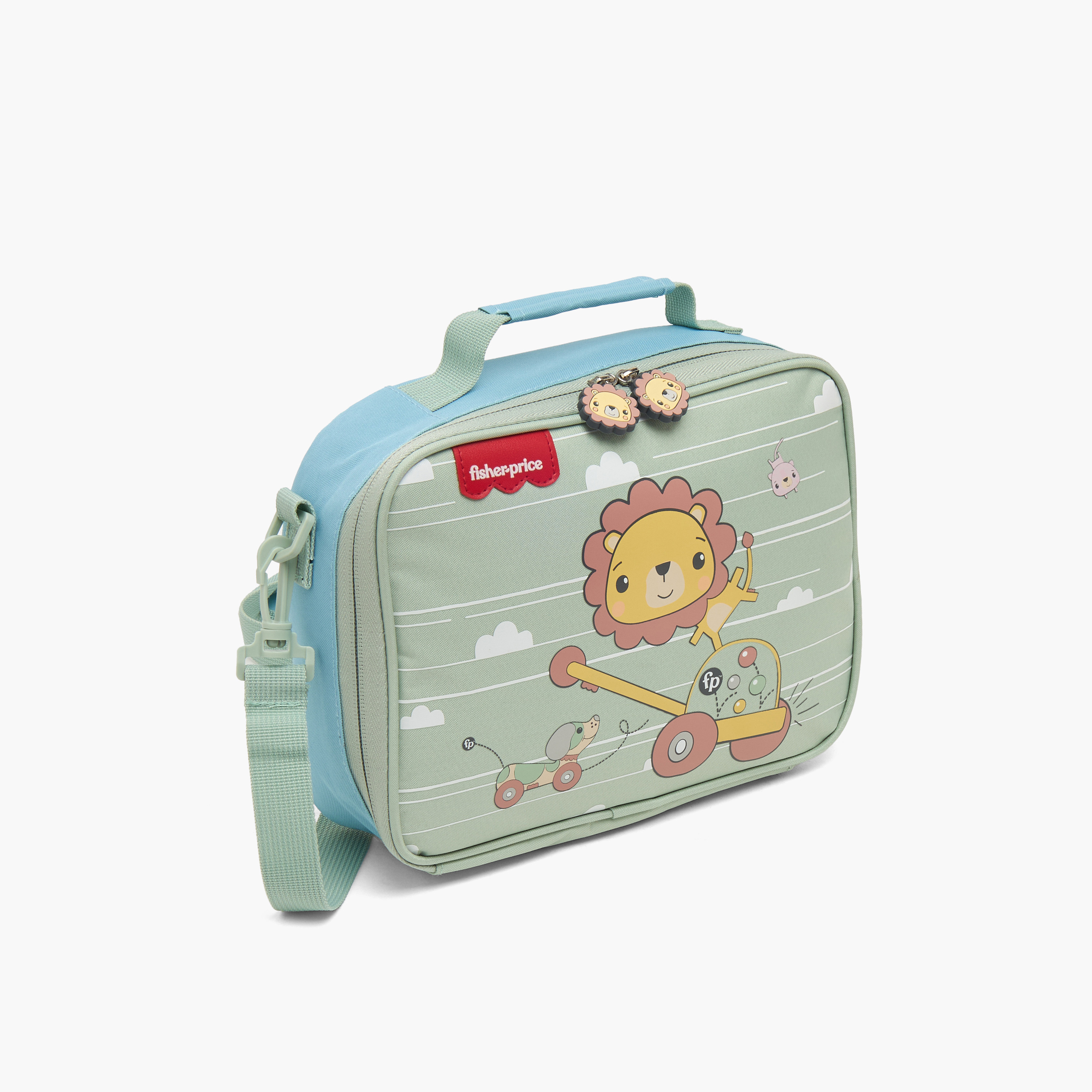 شنطة غداء بطبعات أسد وحزام قابل للفصل للبنات من 3-5 سنوات من فيشر برايس-school-lunchessentials-lunchbags-image-2