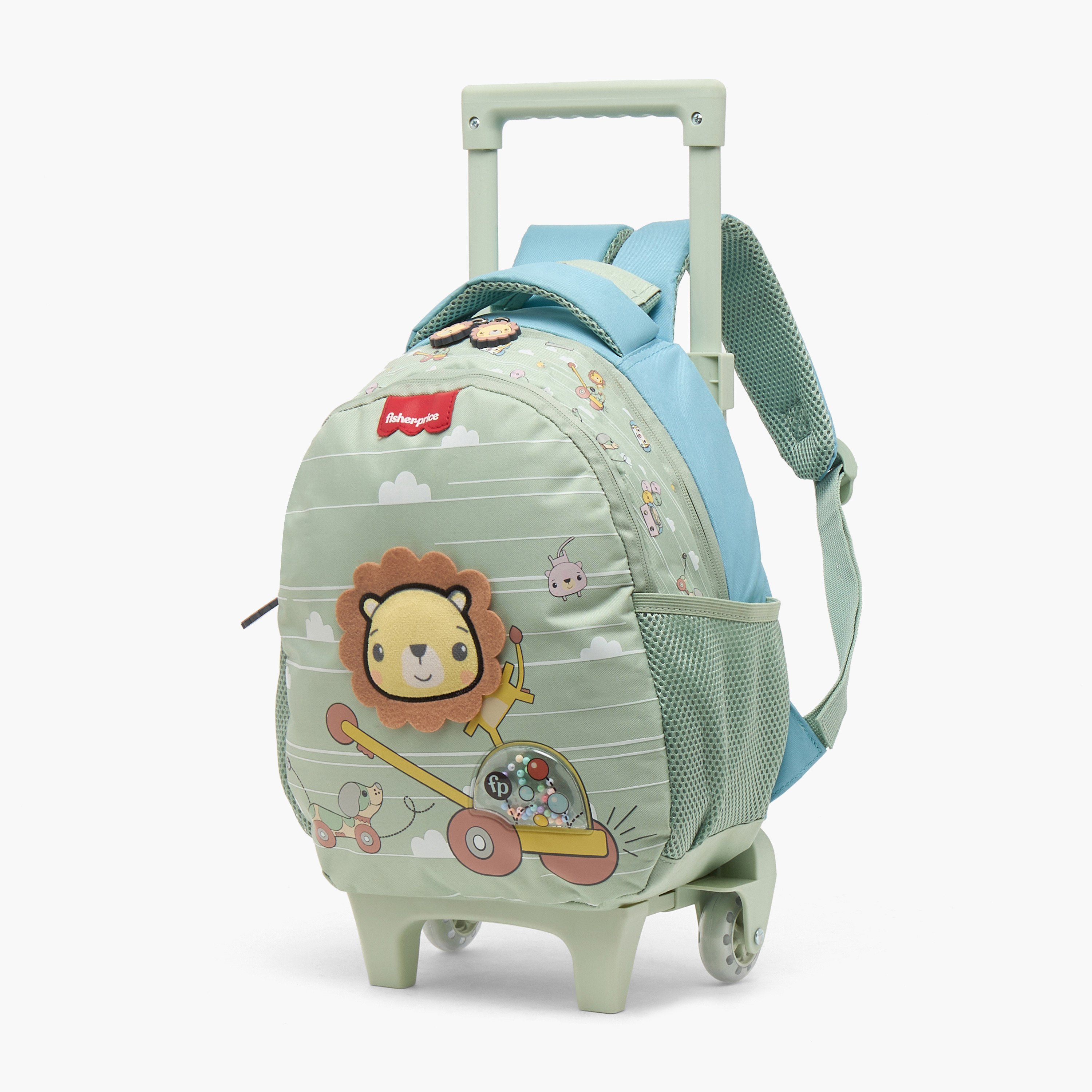 Mattel Lion Applique Trolley Bag for Kids 3-5 Years Retractable Handle-school-bagsandbackpacks-trolleybags-image-5