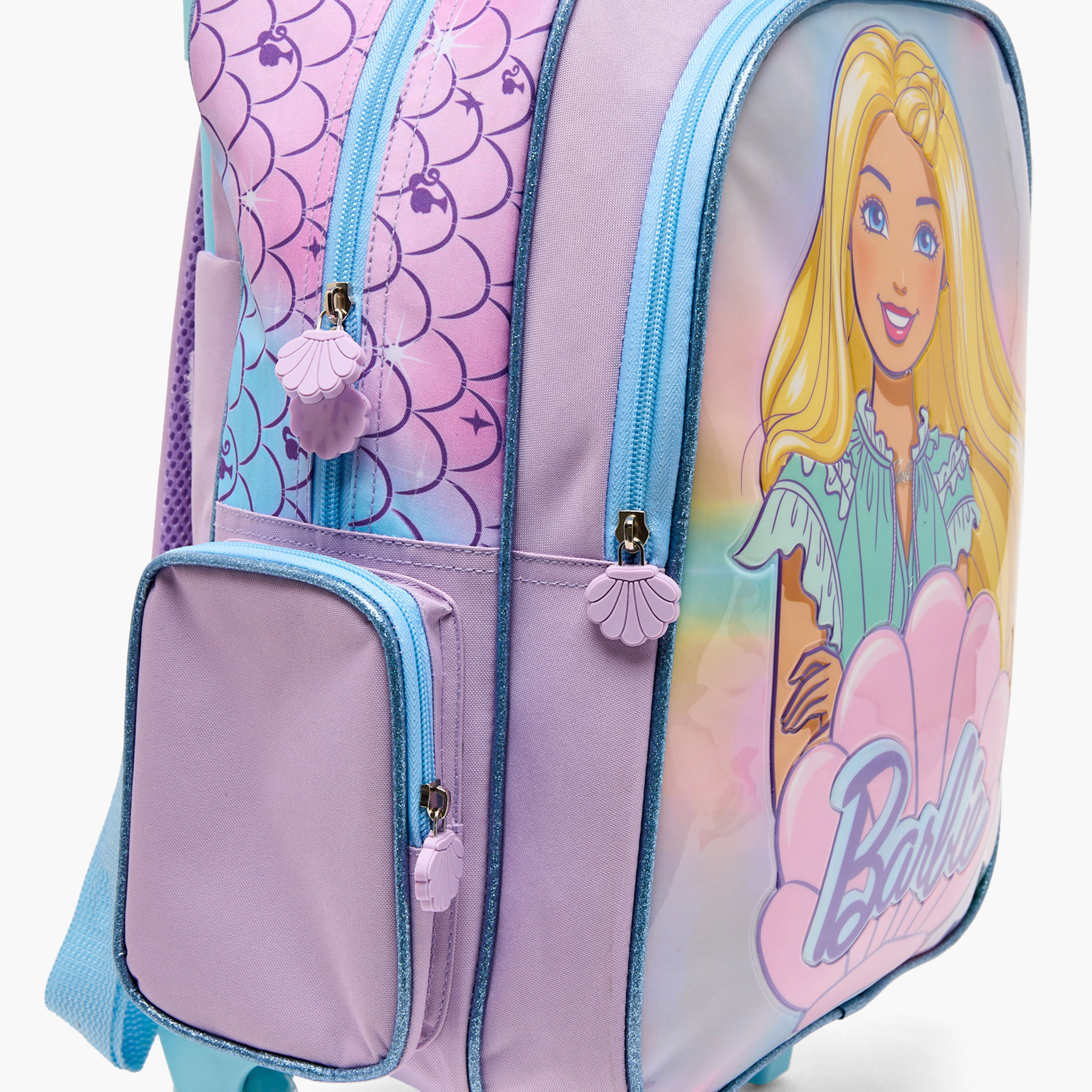 طقم شنطة ترولي مدرسية باربي 5 قطع للبنات 5-8 سنوات مع شنطة غداء - 16 بوصة-school-bagsandbackpacks-trolleybags-image-4