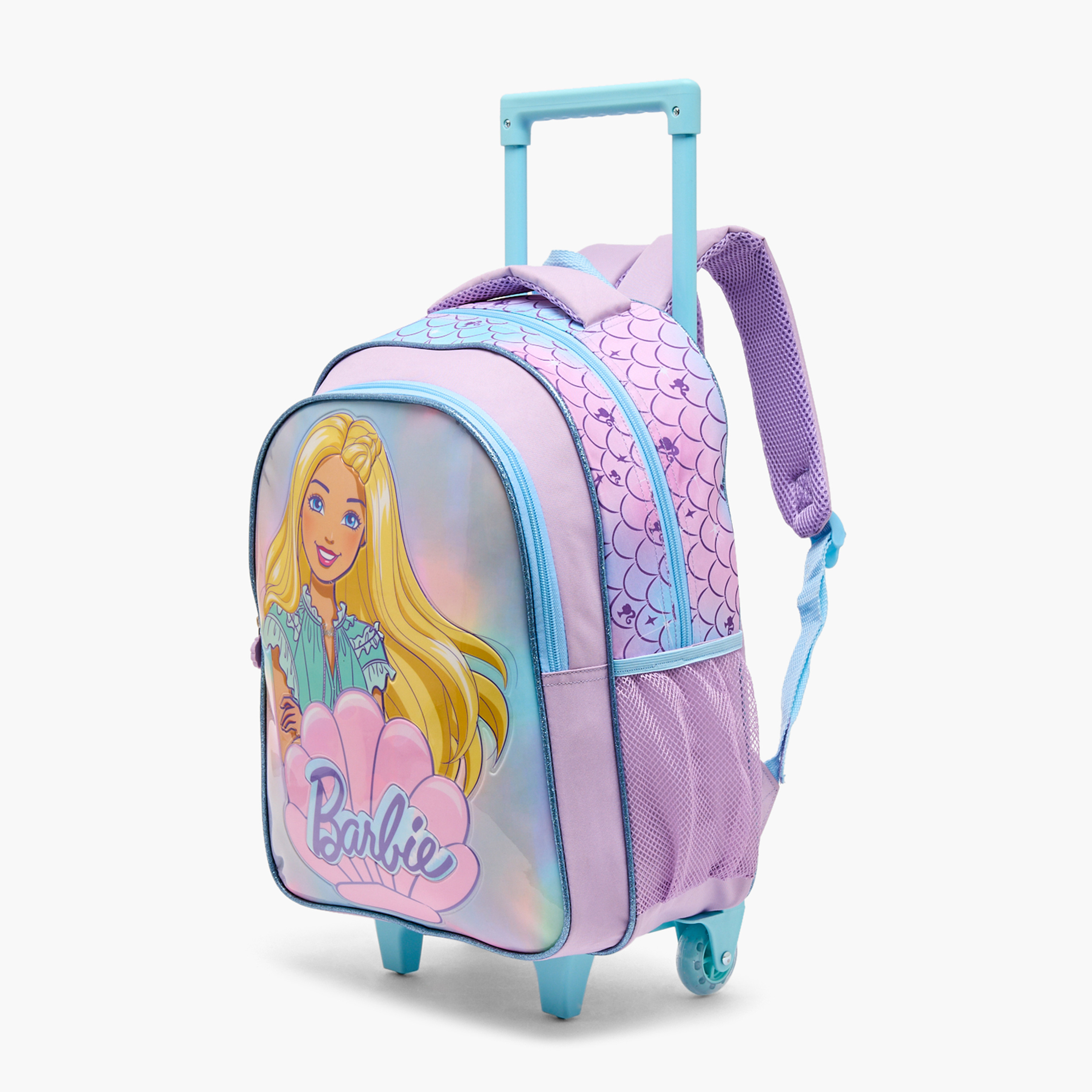 طقم شنطة ترولي مدرسية باربي 5 قطع للبنات 5-8 سنوات مع شنطة غداء - 16 بوصة-school-bagsandbackpacks-trolleybags-image-7