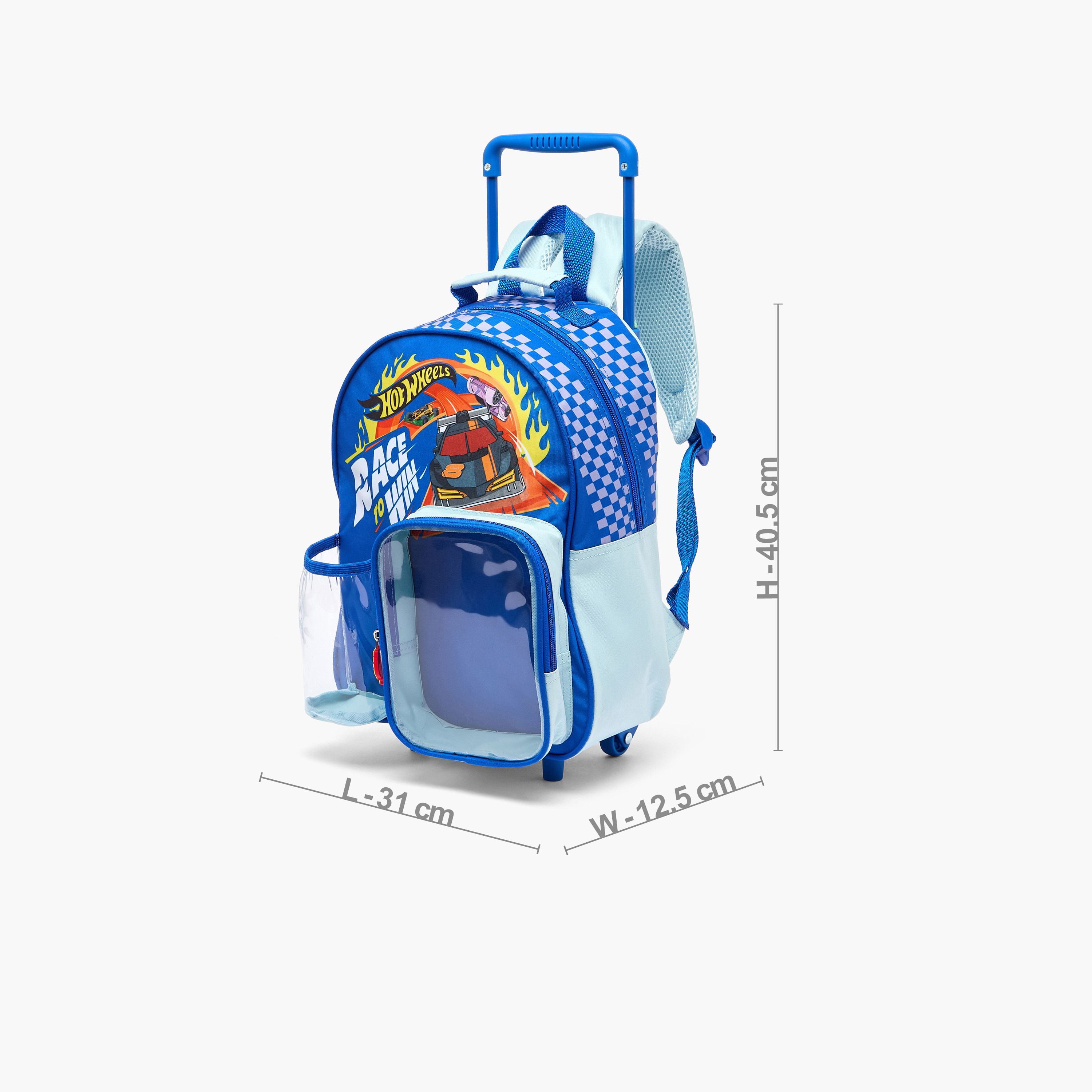Hot Wheels Print 3-Piece School Trolley Bag Set for Boys 3-5 Years with Lunch Box - 14 inches-school-bagsandbackpacks-trolleybags-image-10