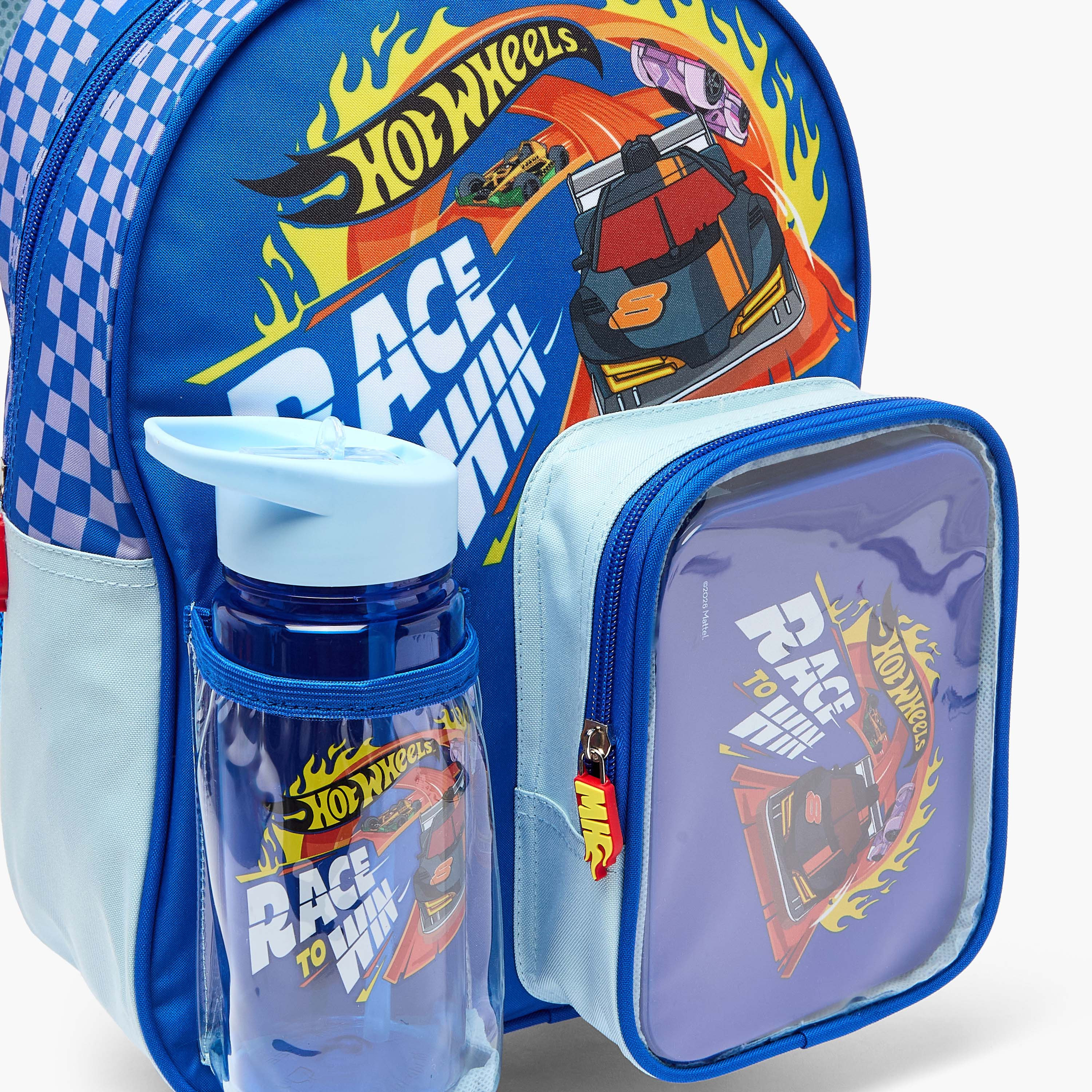 Hot Wheels Print 3-Piece School Trolley Bag Set for Boys 3-5 Years with Lunch Box - 14 inches-school-bagsandbackpacks-trolleybags-image-8