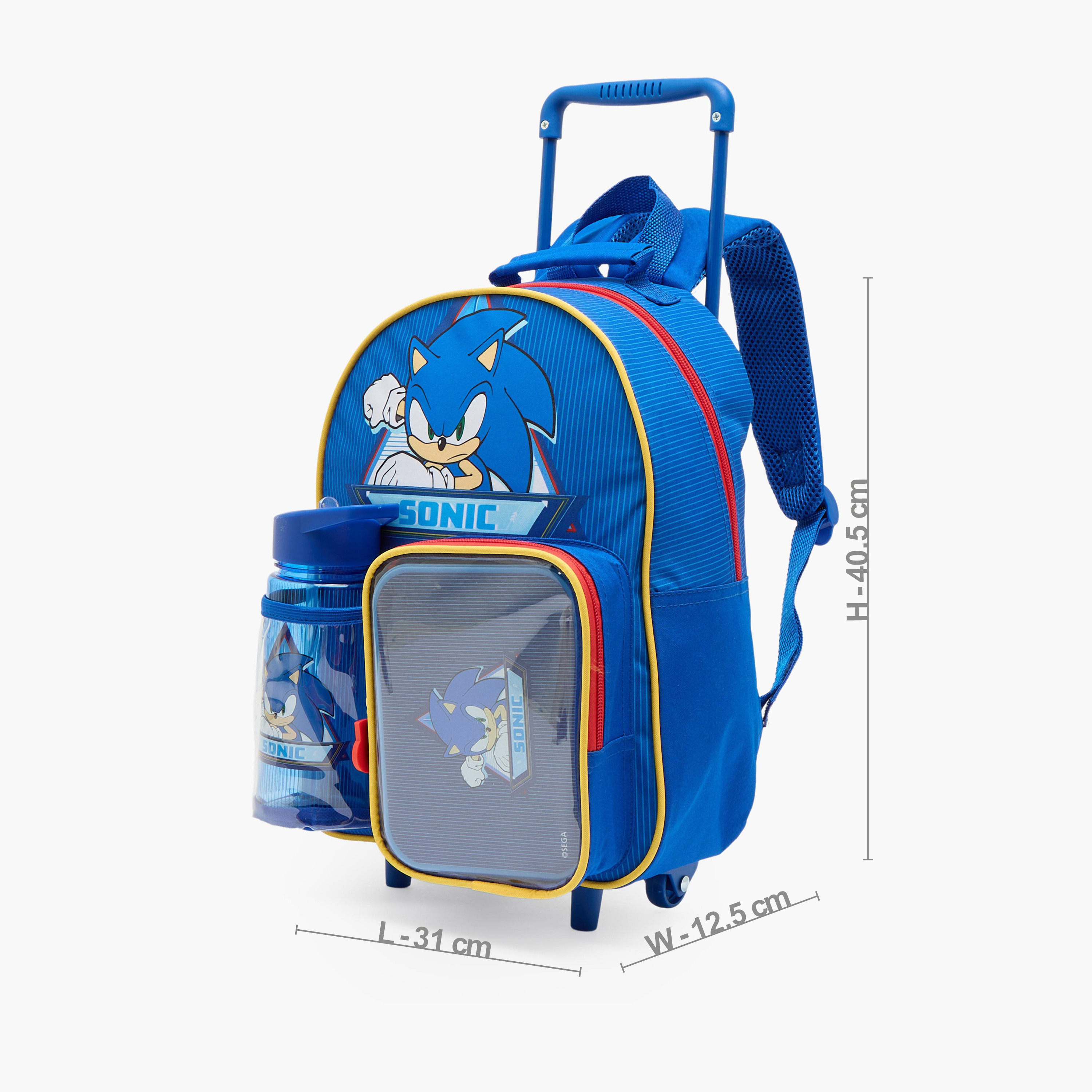 طقم شنطة مدرسية بعجلات مع صندوق غداء للأولاد 3-5 سنوات 3 قطع بطبعات سونيك من سيجا-school-bagsandbackpacks-backpacks-image-10