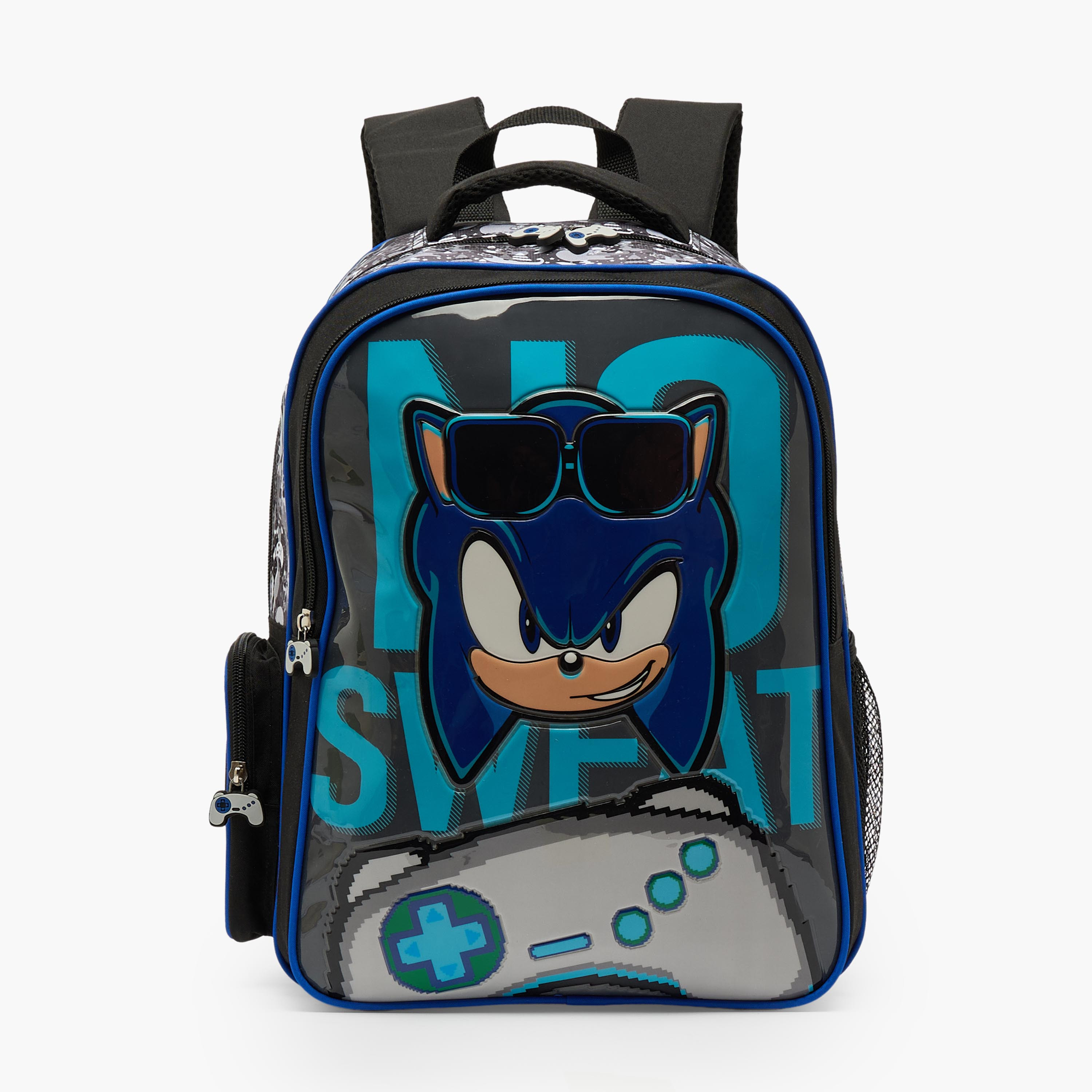 SEGA Sonic 5-Piece School Backpack Set for Boys 5-8 Years with Pencil Pouch and Bottle - 16 inches-school-bagsandbackpacks-backpacks-image-3
