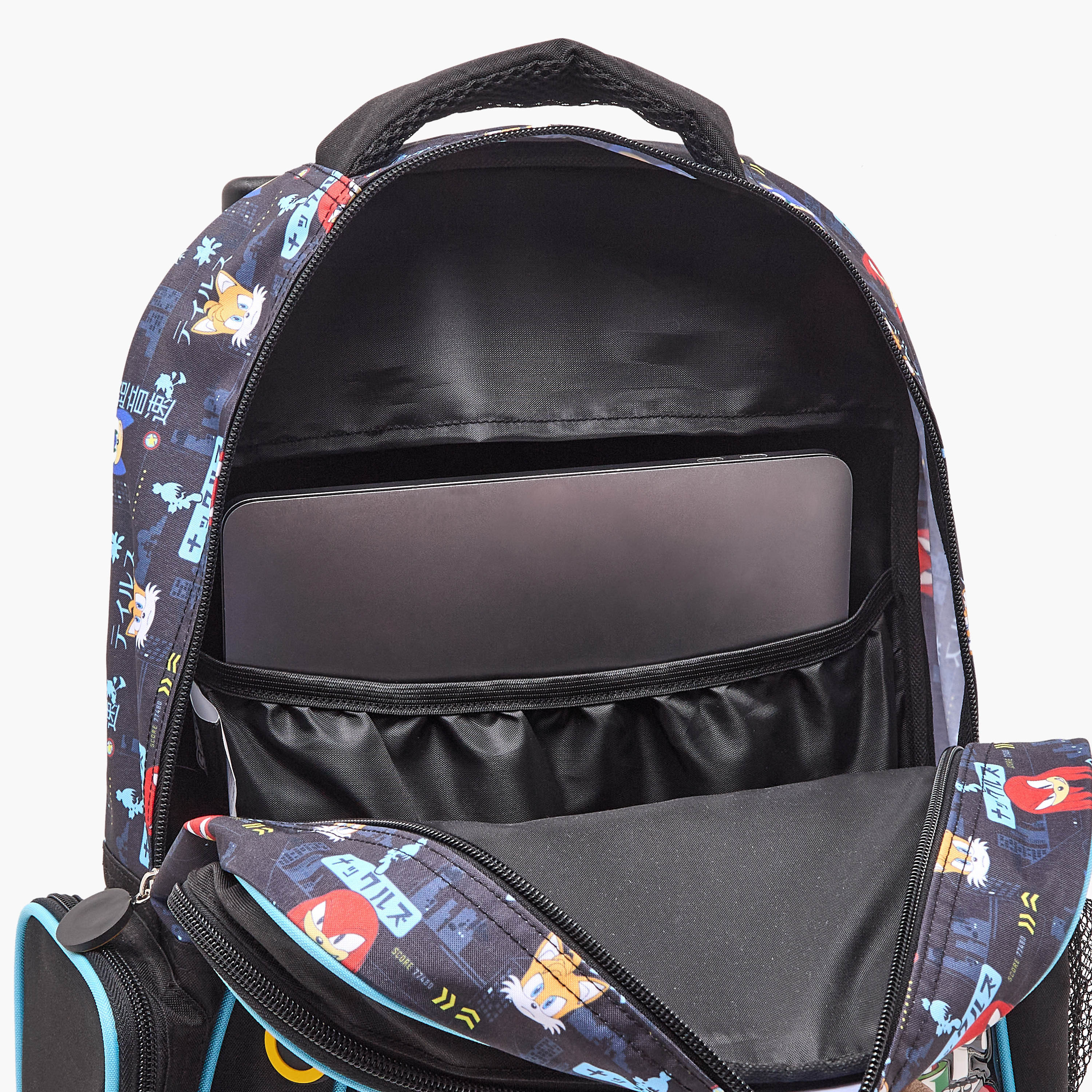 SEGA Sonic Print 5-Piece School Trolley Bag Set for Boys 5-8 Years with Lunch Box - 16 inches-school-bagsandbackpacks-trolleybags-image-11