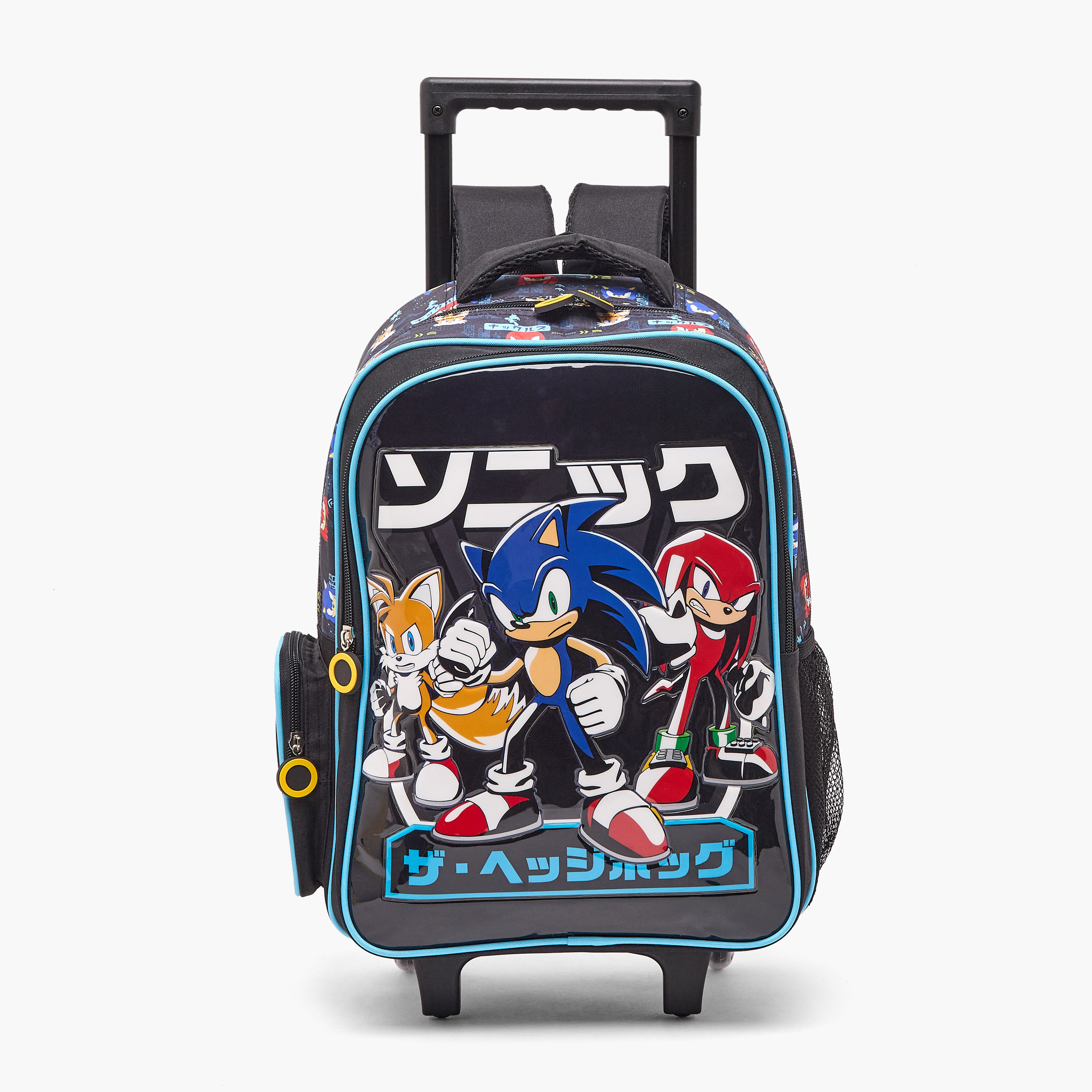 SEGA Sonic Print 5-Piece School Trolley Bag Set for Boys 5-8 Years with Lunch Box - 16 inches-school-bagsandbackpacks-trolleybags-image-2