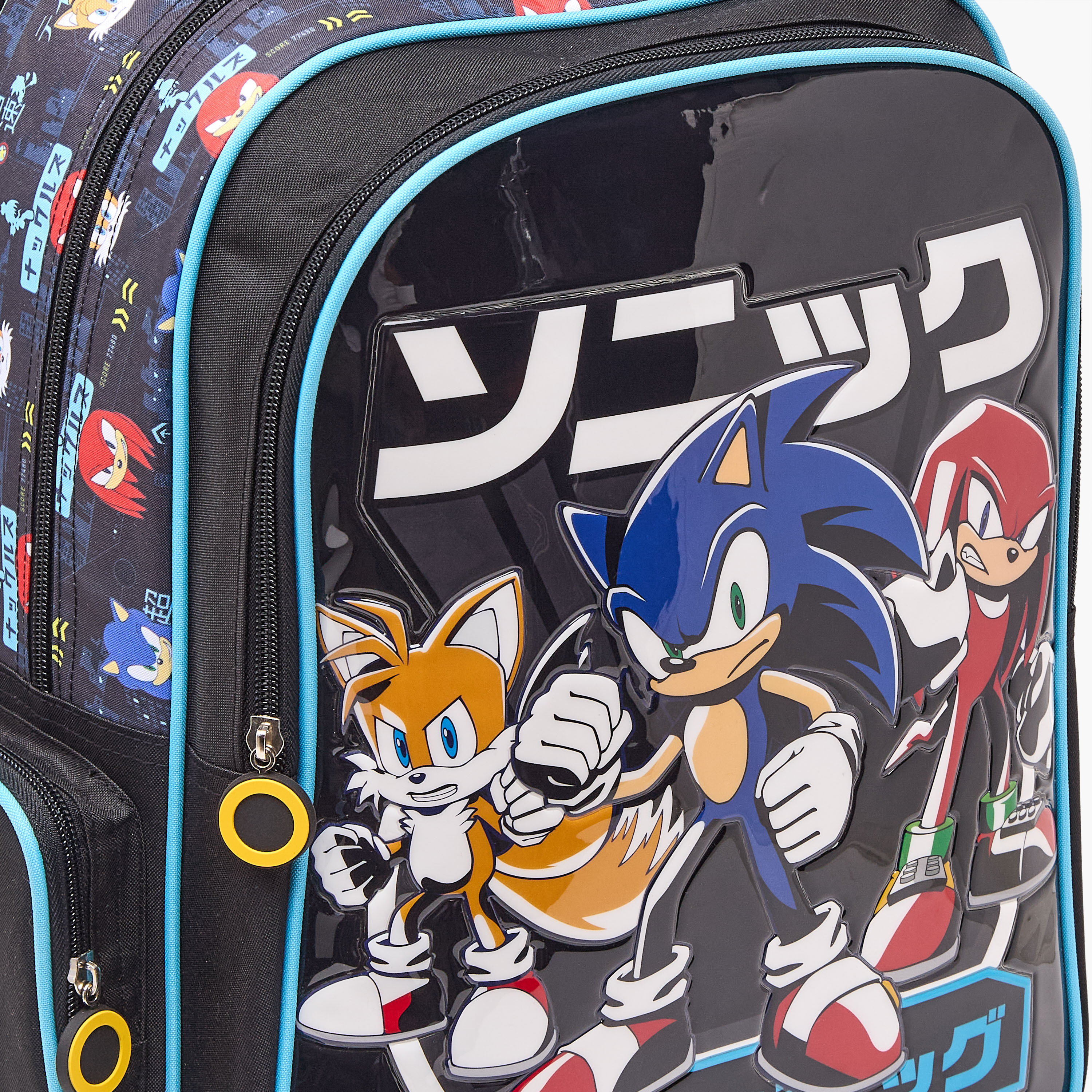 SEGA Sonic Print 5-Piece School Trolley Bag Set for Boys 5-8 Years with Lunch Box - 16 inches-school-bagsandbackpacks-trolleybags-image-3