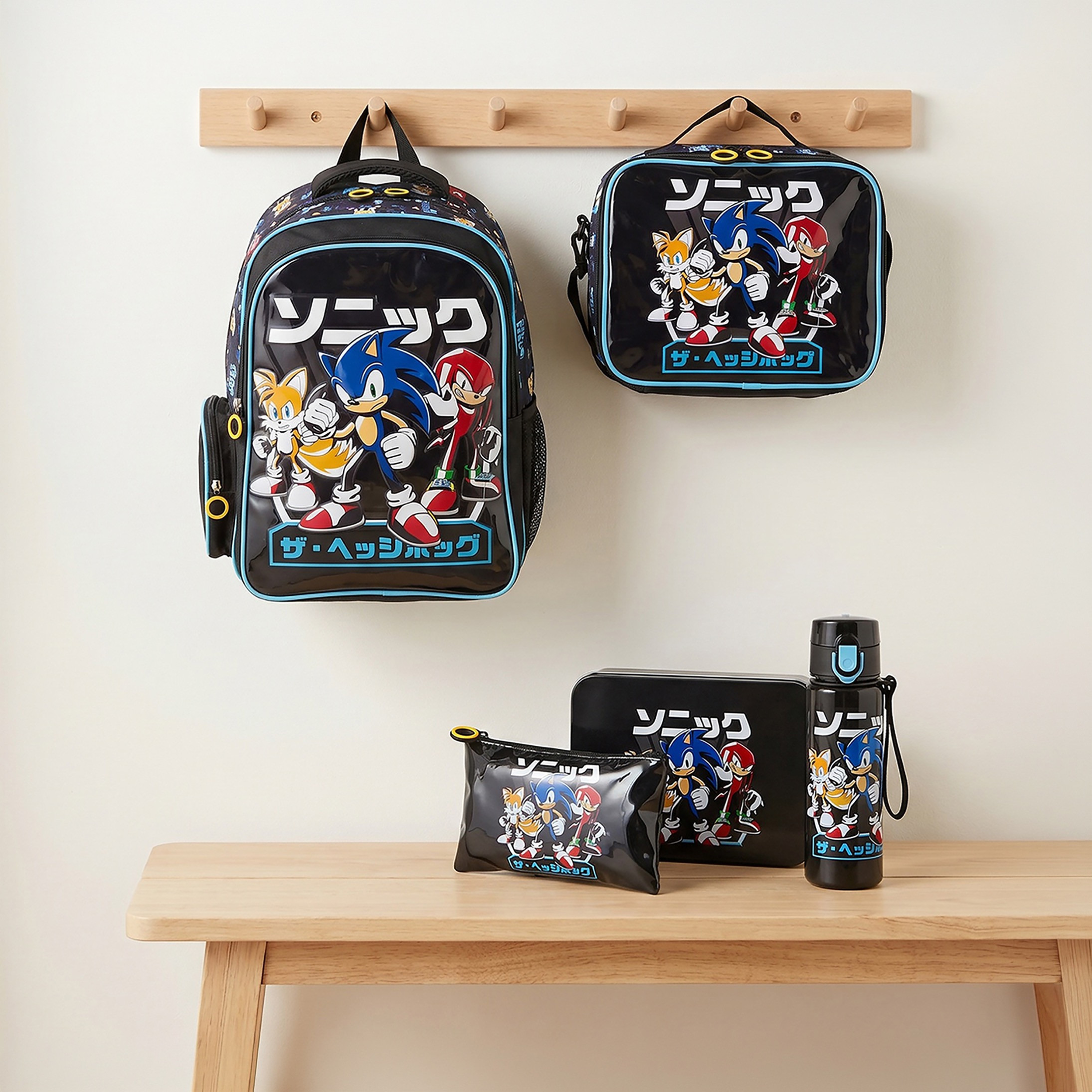 SEGA Sonic 5-Piece School Backpack Set for Boys 5-8 Years with Lunch Bag - 16 inches-school-bagsandbackpacks-backpacks-image-1