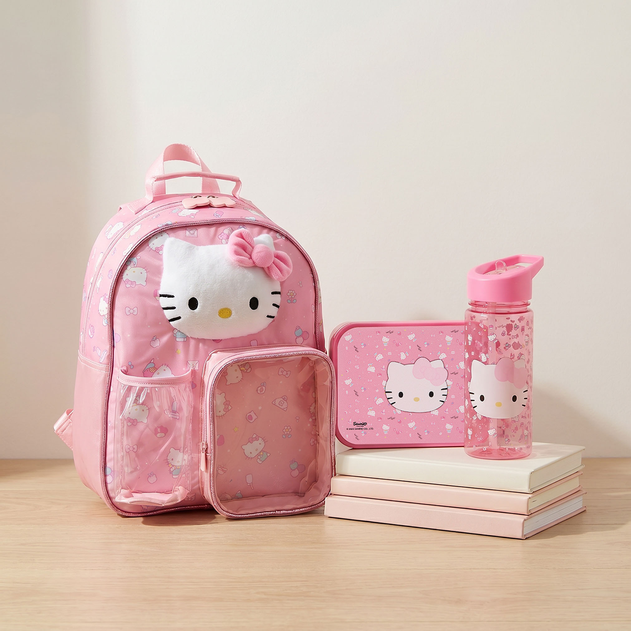 Sanrio Hello Kitty 5-Piece School Backpack Set for Girls for 3-5 Years with Bottle - 14 inches-school-bagsandbackpacks-backpacks-image-1