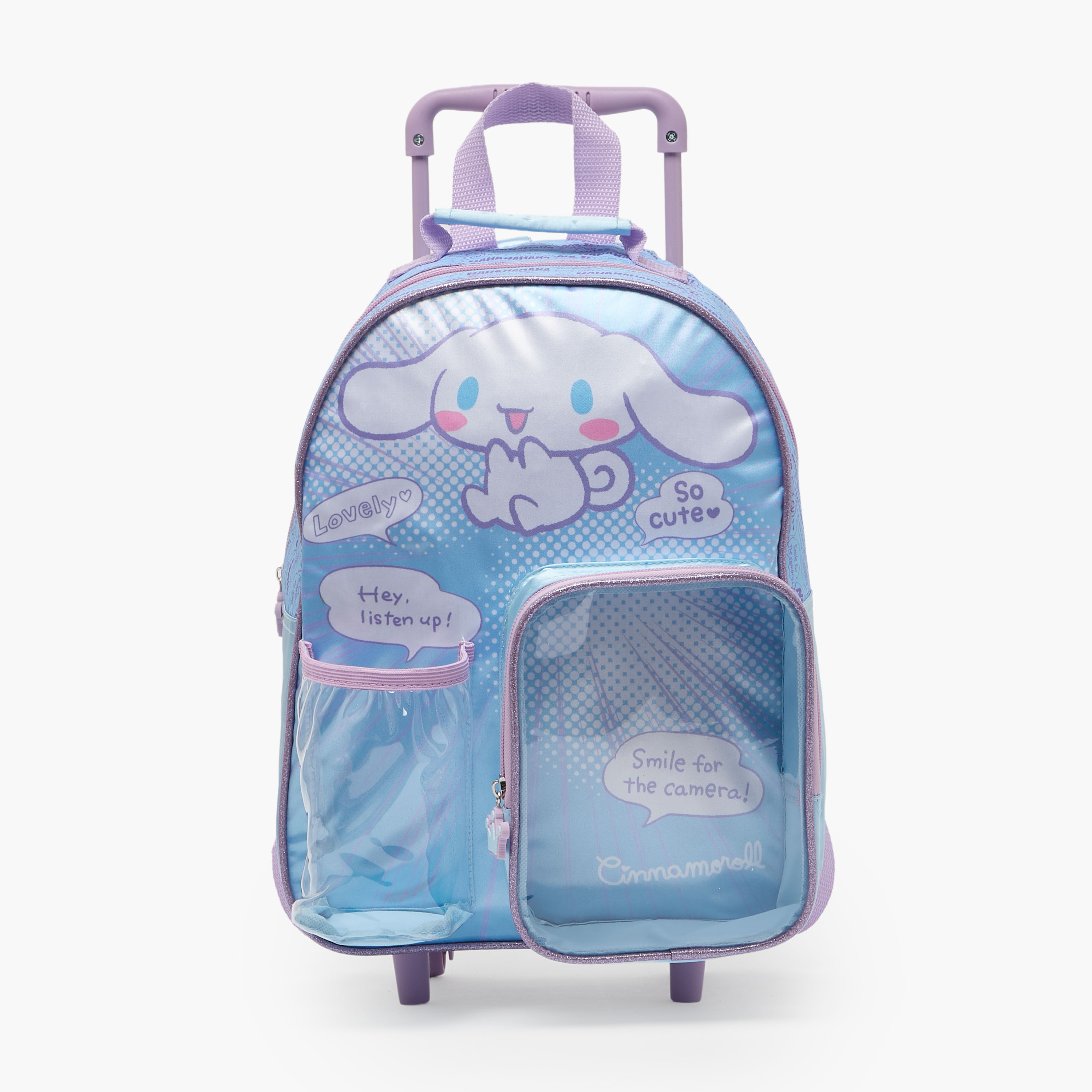 طقم شنطة ترولي مدرسية بطبعة سينامورول للبنات من 2-5 سنوات 3 قطع من سانريو - 14 بوصة-school-bagsandbackpacks-trolleybags-image-4