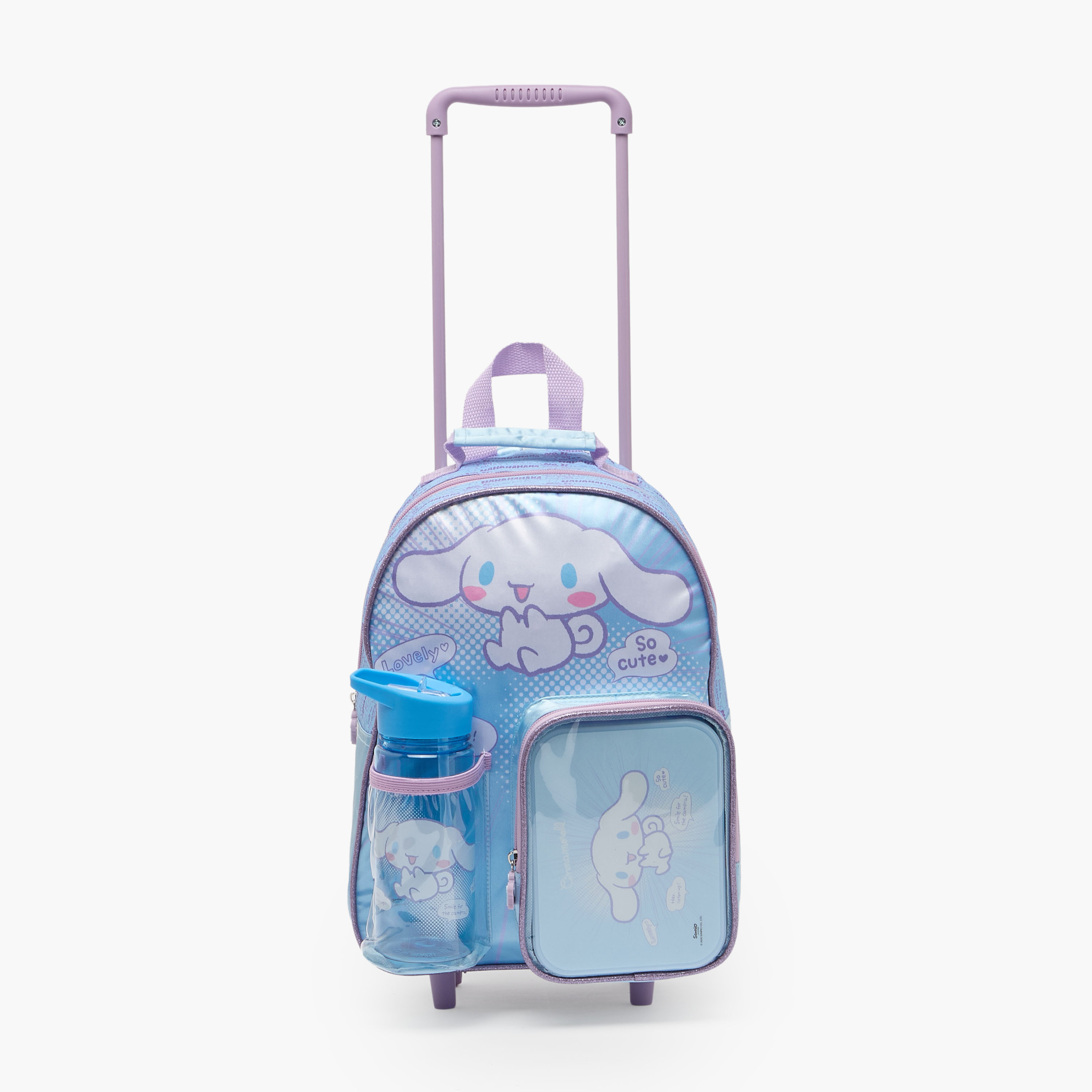 طقم شنطة ترولي مدرسية بطبعة سينامورول للبنات من 2-5 سنوات 3 قطع من سانريو - 14 بوصة-school-bagsandbackpacks-trolleybags-image-5