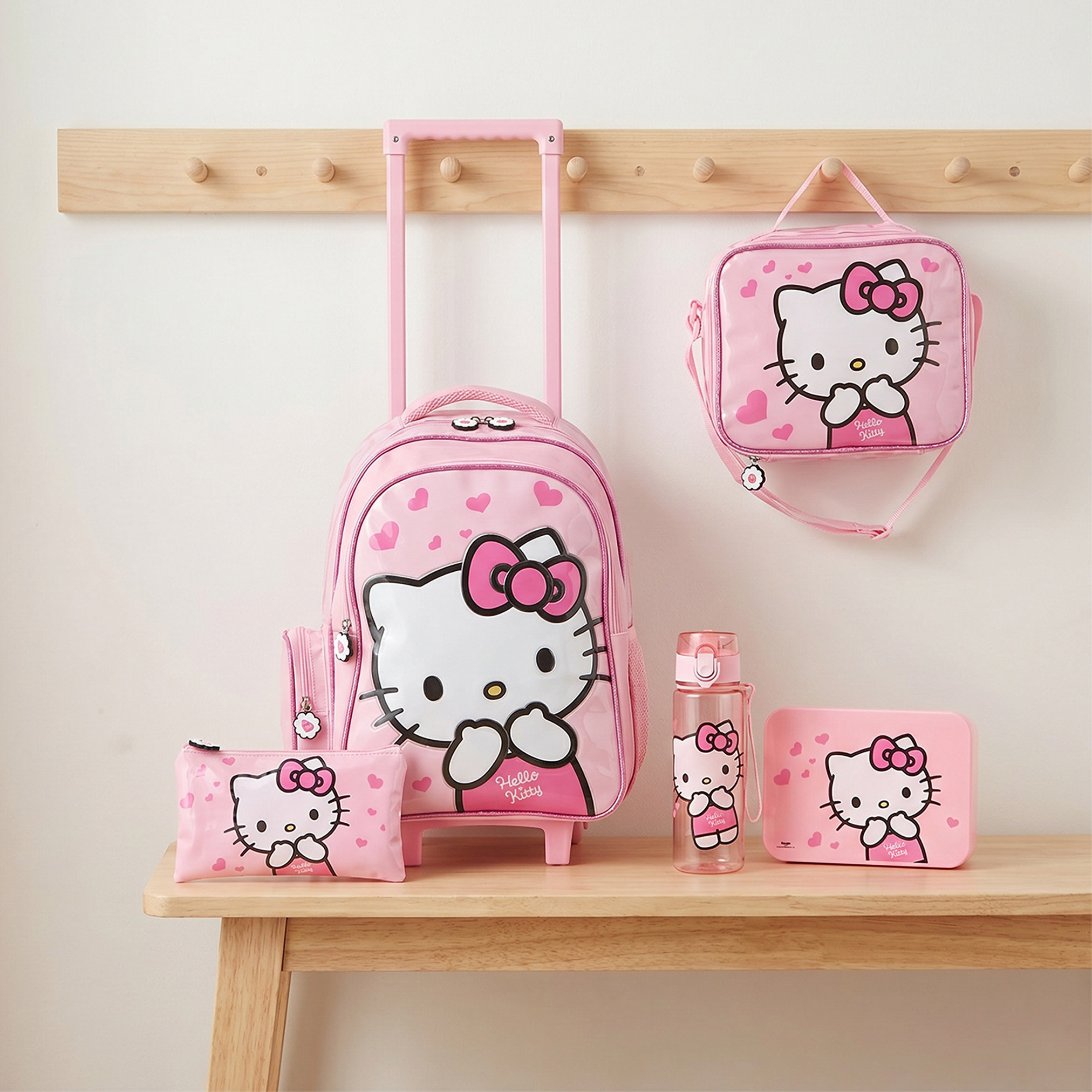 Sanrio Hello Kitty Print 5-Piece School Backpack Set for Girls 5-8 Years with Lunch Bag - 16 inches-school-bagsandbackpacks-trolleybags-image-1