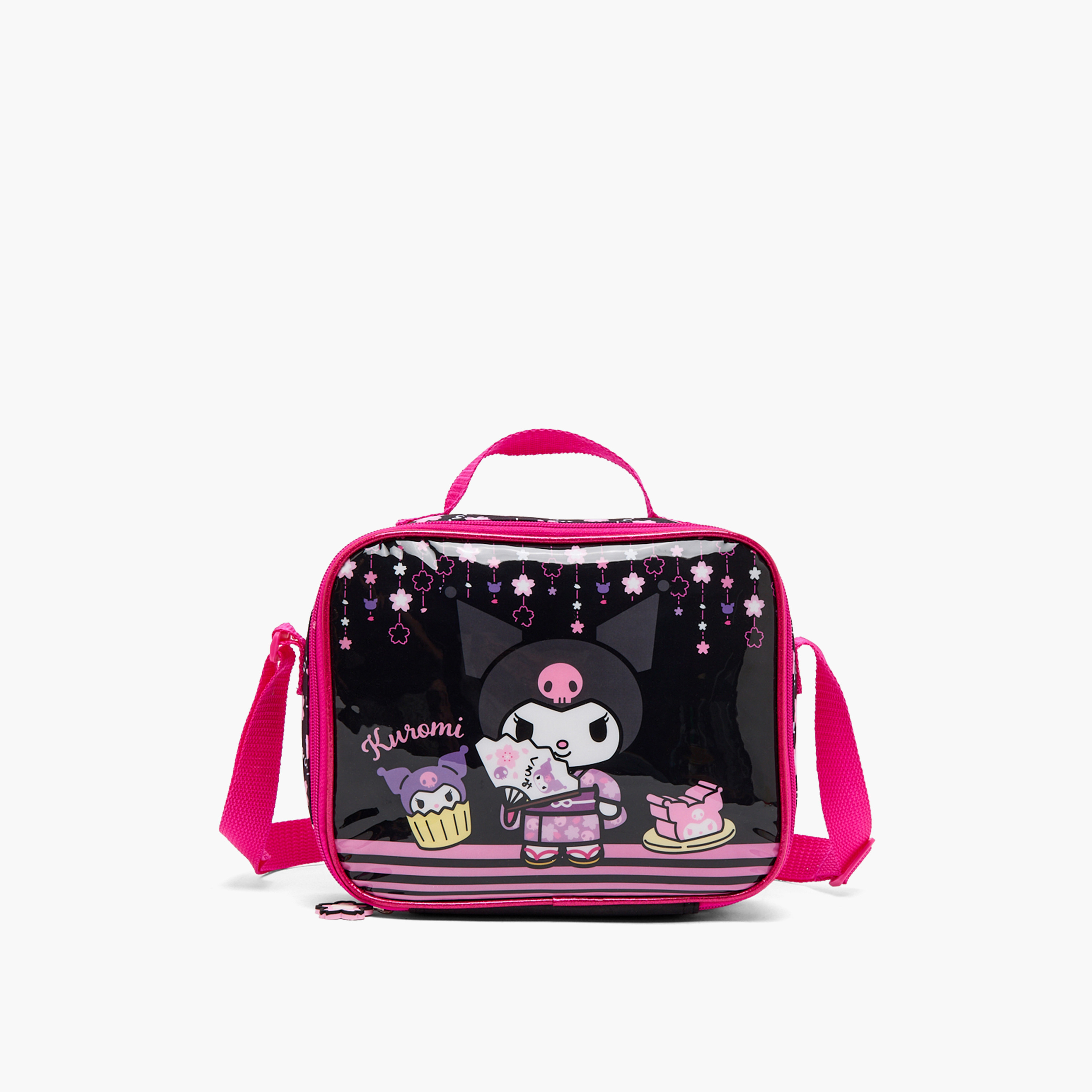Sanrio Kuromi Print 5-Piece School Trolley Bag Set for Girls 5-8 Years with Lunch Bag - 16 inches-school-bagsandbackpacks-trolleybags-image-13