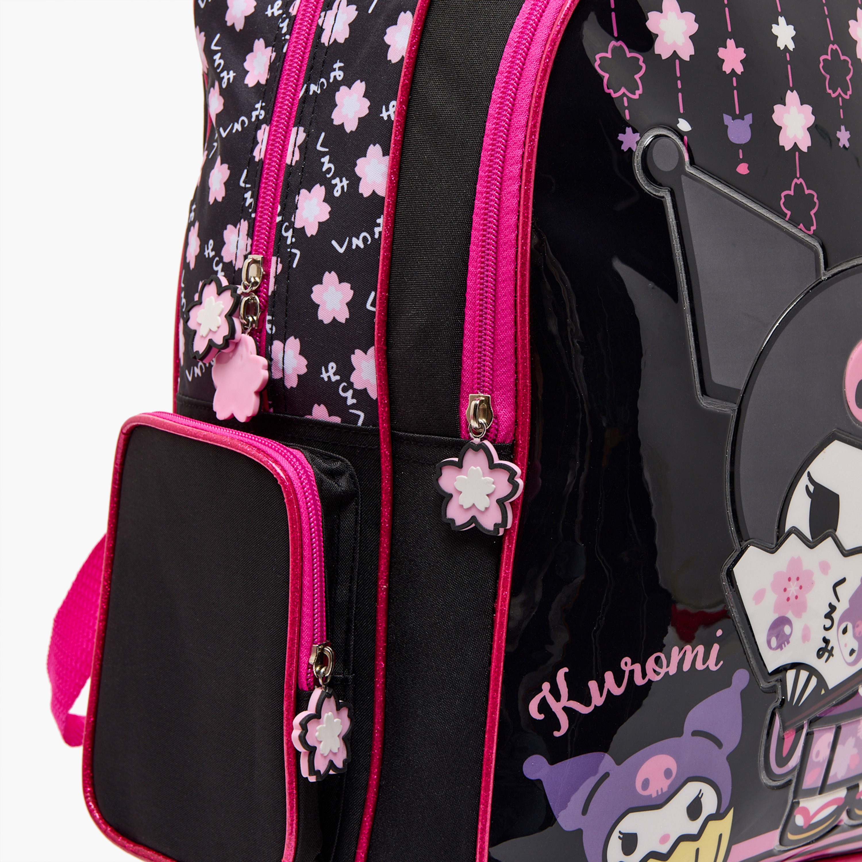 Sanrio Kuromi Print 5-Piece School Trolley Bag Set for Girls 5-8 Years with Lunch Bag - 16 inches-school-bagsandbackpacks-trolleybags-image-6