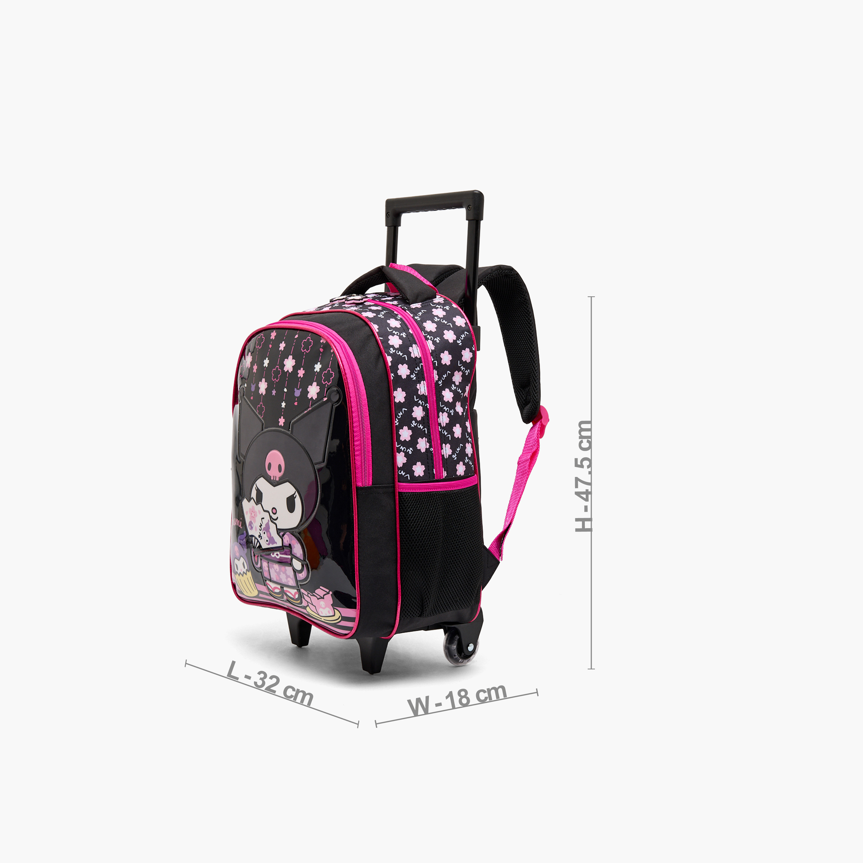 Sanrio Kuromi Print 5-Piece School Trolley Bag Set for Girls 5-8 Years with Lunch Bag - 16 inches-school-bagsandbackpacks-trolleybags-image-8