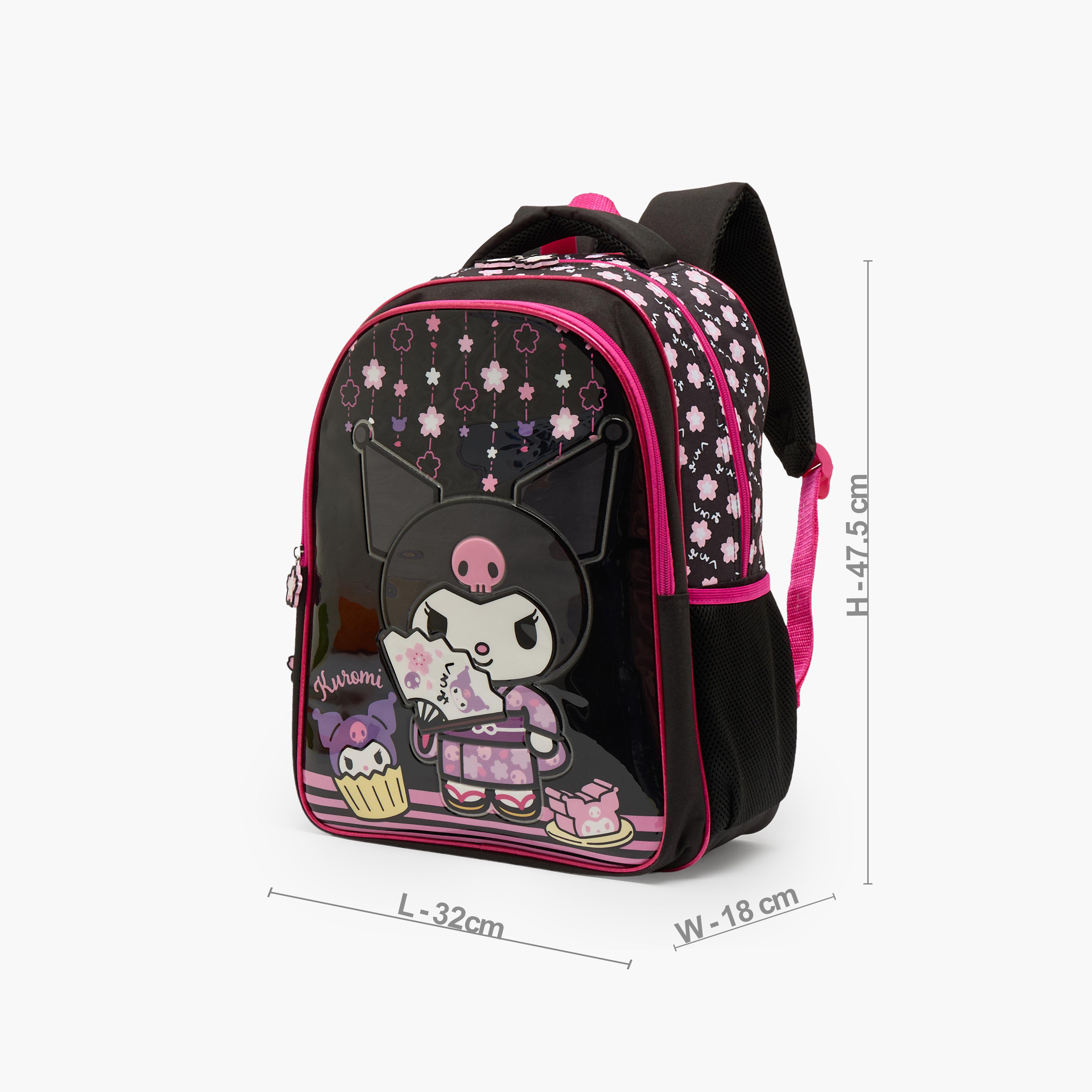 طقم شنطة ظهر مدرسية 5 قطع للبنات 5-8 سنوات بطبعات كورومي مع شنطة غداء من سانريو - 16 بوصة-school-bagsandbackpacks-backpacks-image-7