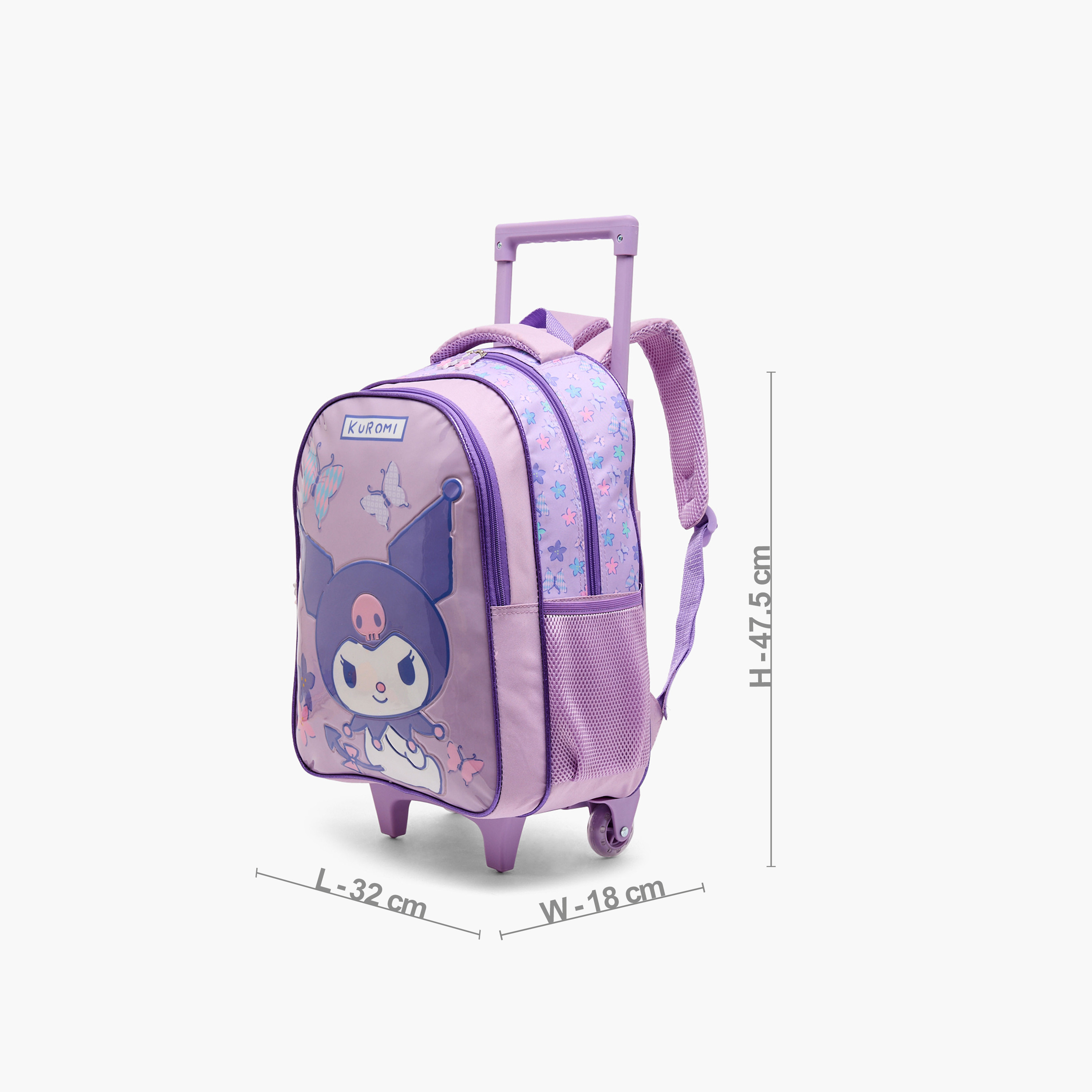 Sanrio Kuromi 5-Piece School Trolley Bag Set for Girls 5-8 Years with Lunch Bag - 16 inches-school-bagsandbackpacks-trolleybags-image-7