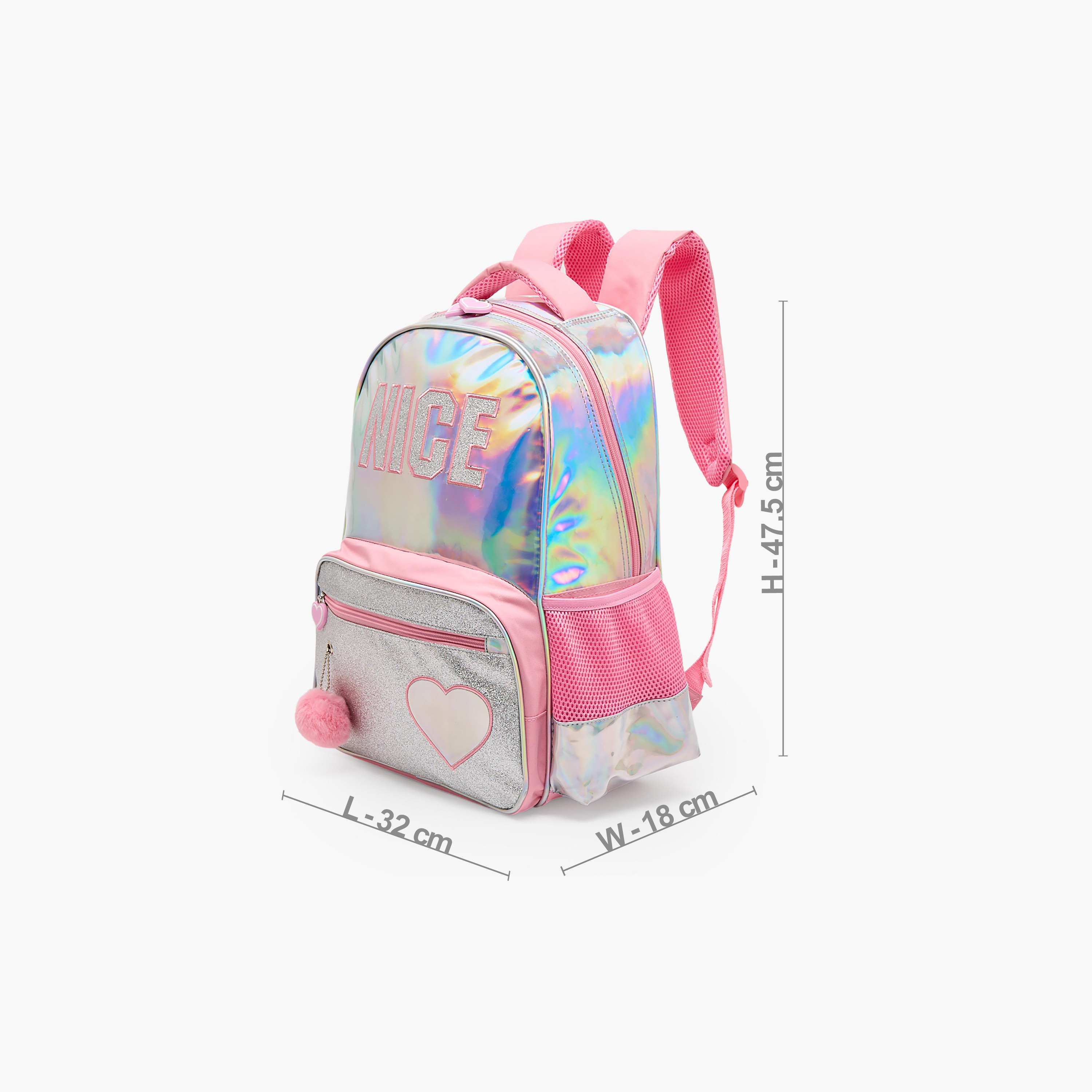 Sanrio Heart Applique 5-Piece School Backpack Set for Girls 5-8 Years with Lunch Bag - 16 inches-school-bagsandbackpacks-trolleybags-image-6