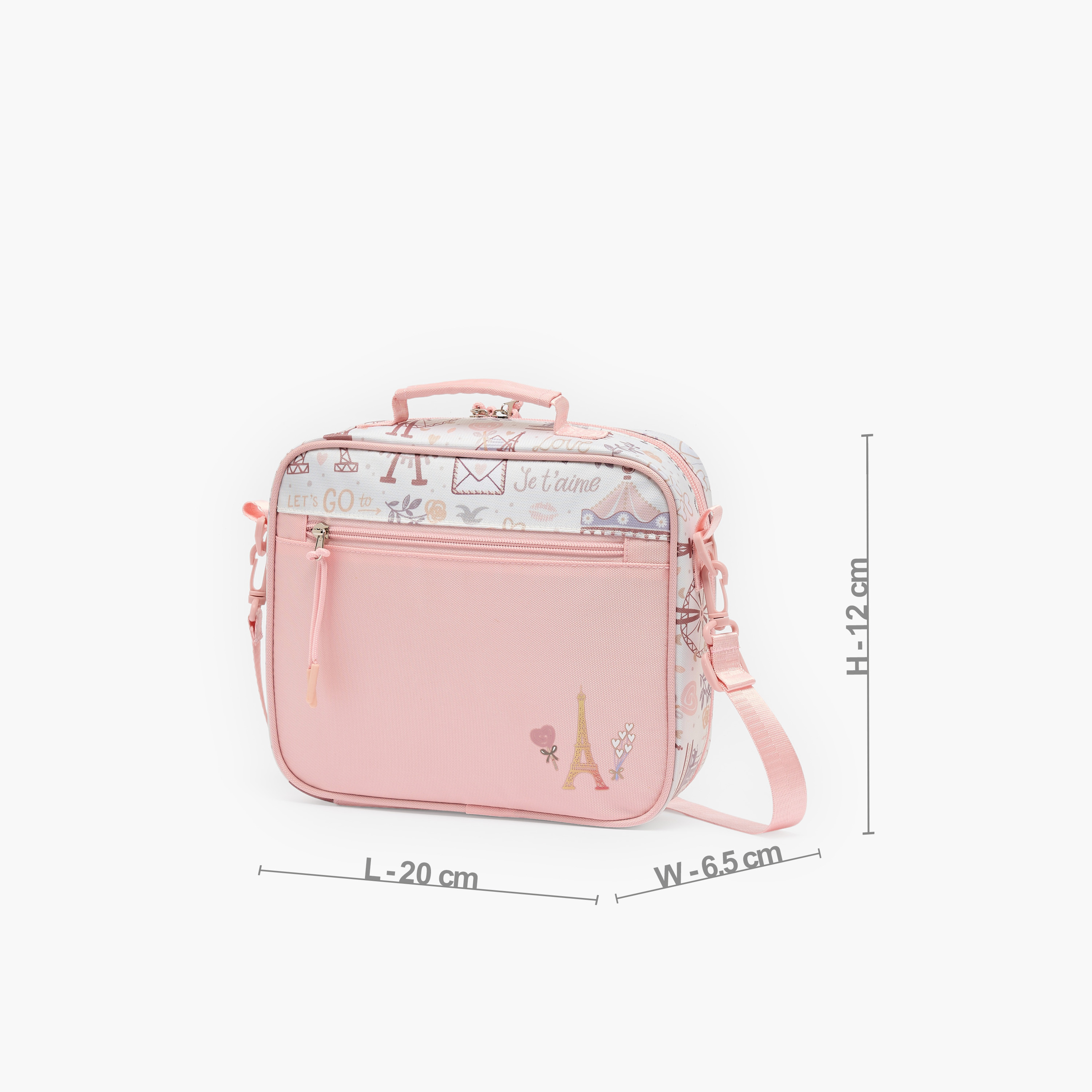 شنطة غداء جونيورز بنقوش باريس وعزل حراري للفتيات 8-13 سنة-school-lunchessentials-lunchbags-image-5