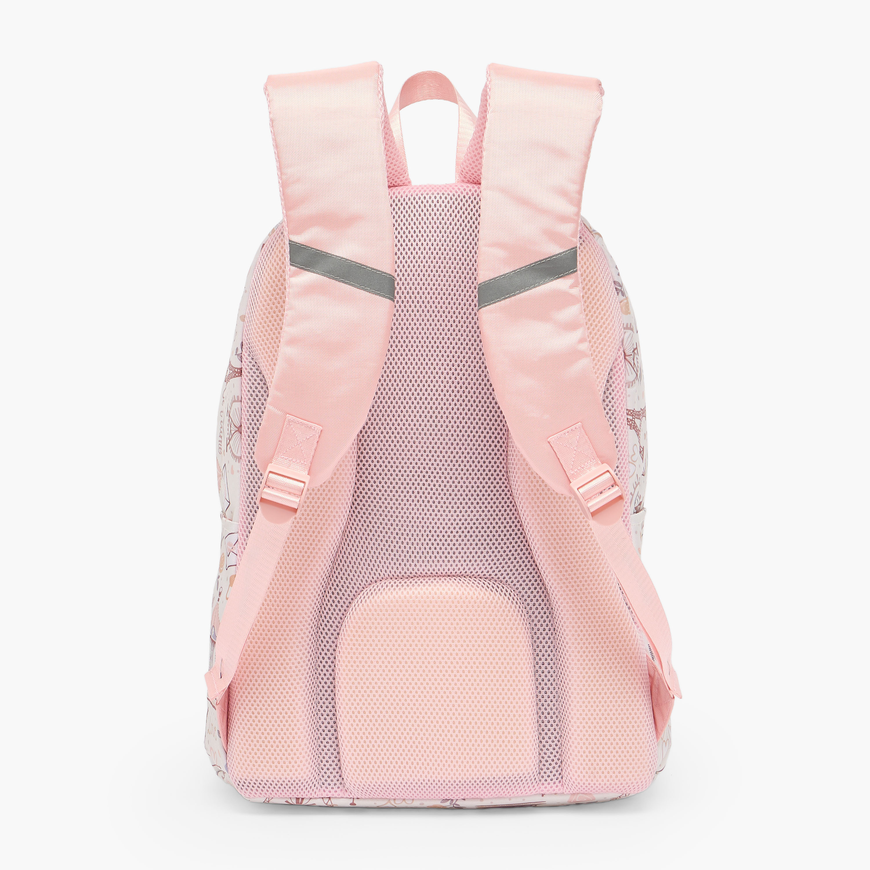 شنطة ظهر بطبعة باريس للبنات من 8-13 سنة مع أحزمة مبطنة - 21 بوصة من جونيورز-school-bagsandbackpacks-backpacks-image-9