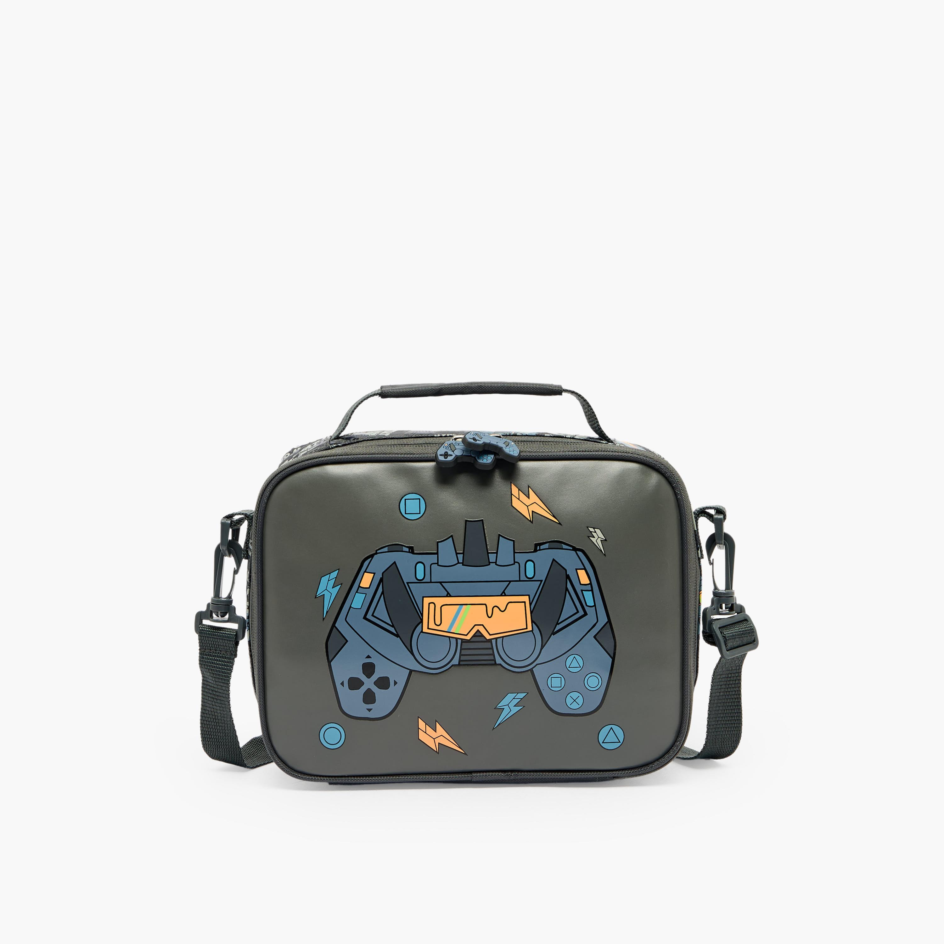 Juniors Game Print Lunch Bag for Boys 5-8 Years with Zip Closure-school-lunchessentials-lunchbags-image-1