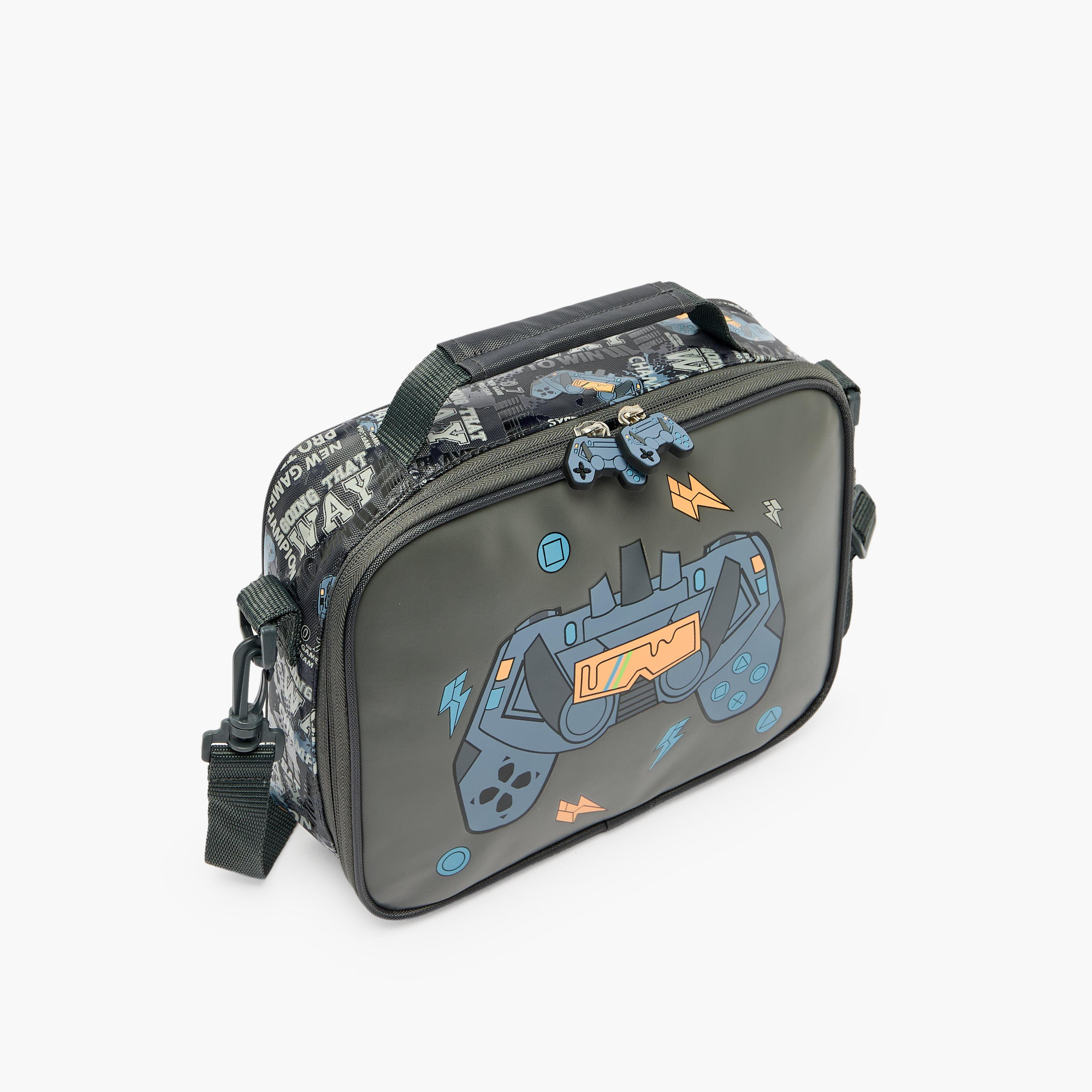 Juniors Game Print Lunch Bag for Boys 5-8 Years with Zip Closure-school-lunchessentials-lunchbags-image-3