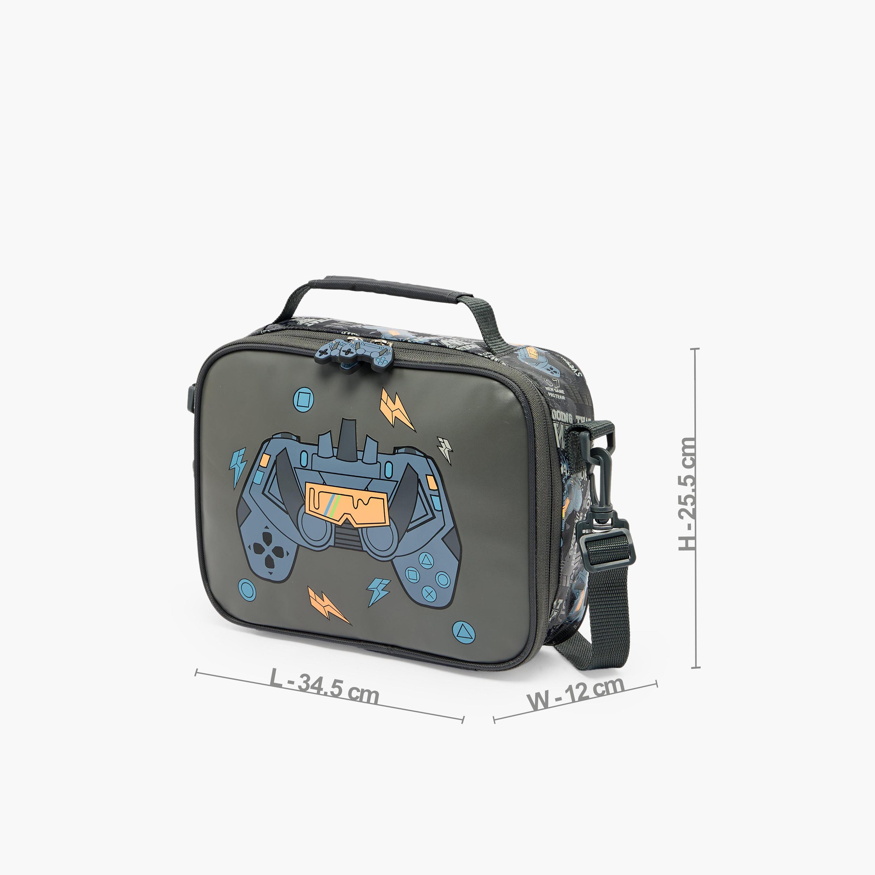 Juniors Game Print Lunch Bag for Boys 5-8 Years with Zip Closure-school-lunchessentials-lunchbags-image-9