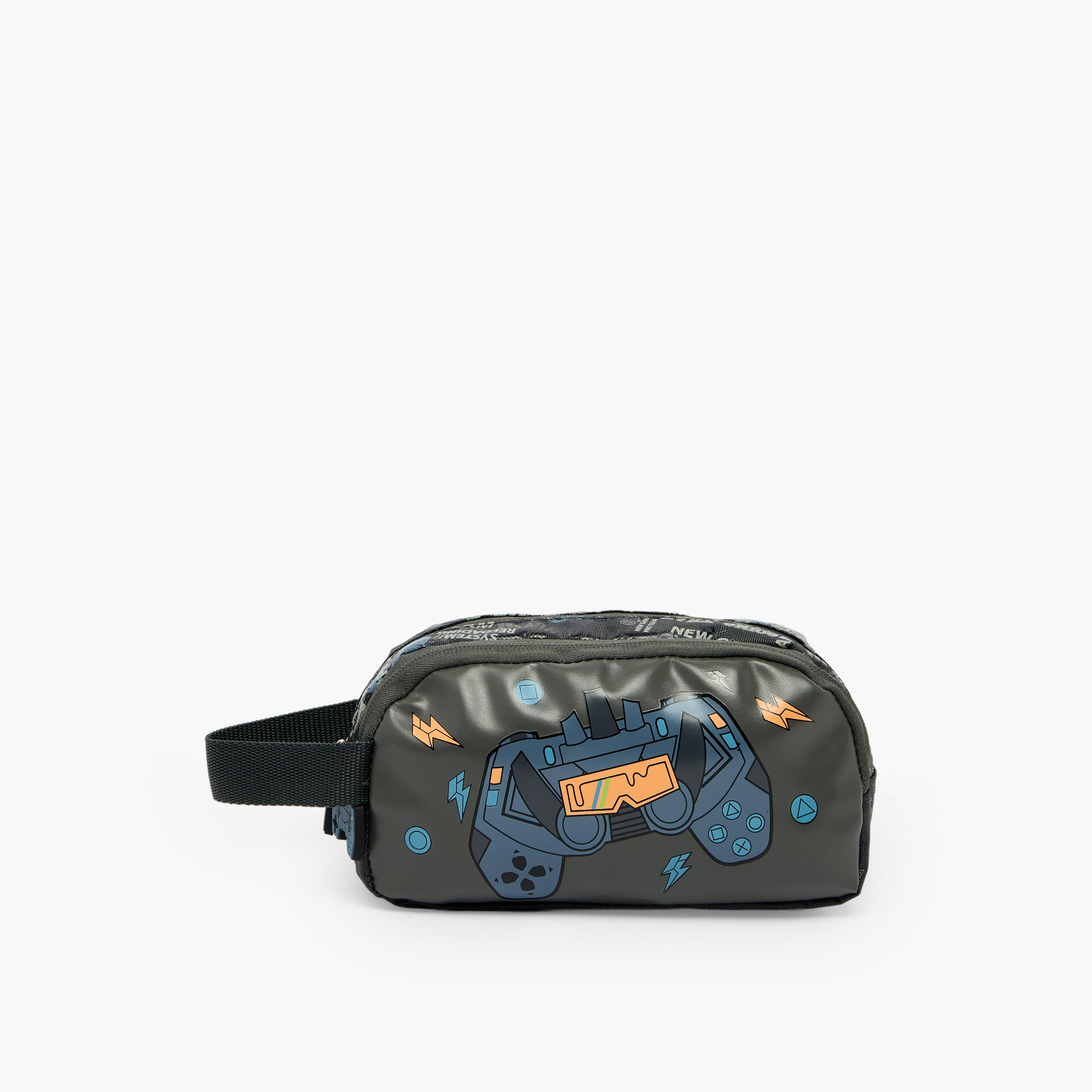 Juniors Gaming Print Pencil Pouch with 2 Compartments-school-stationery-pencilcases-image-1