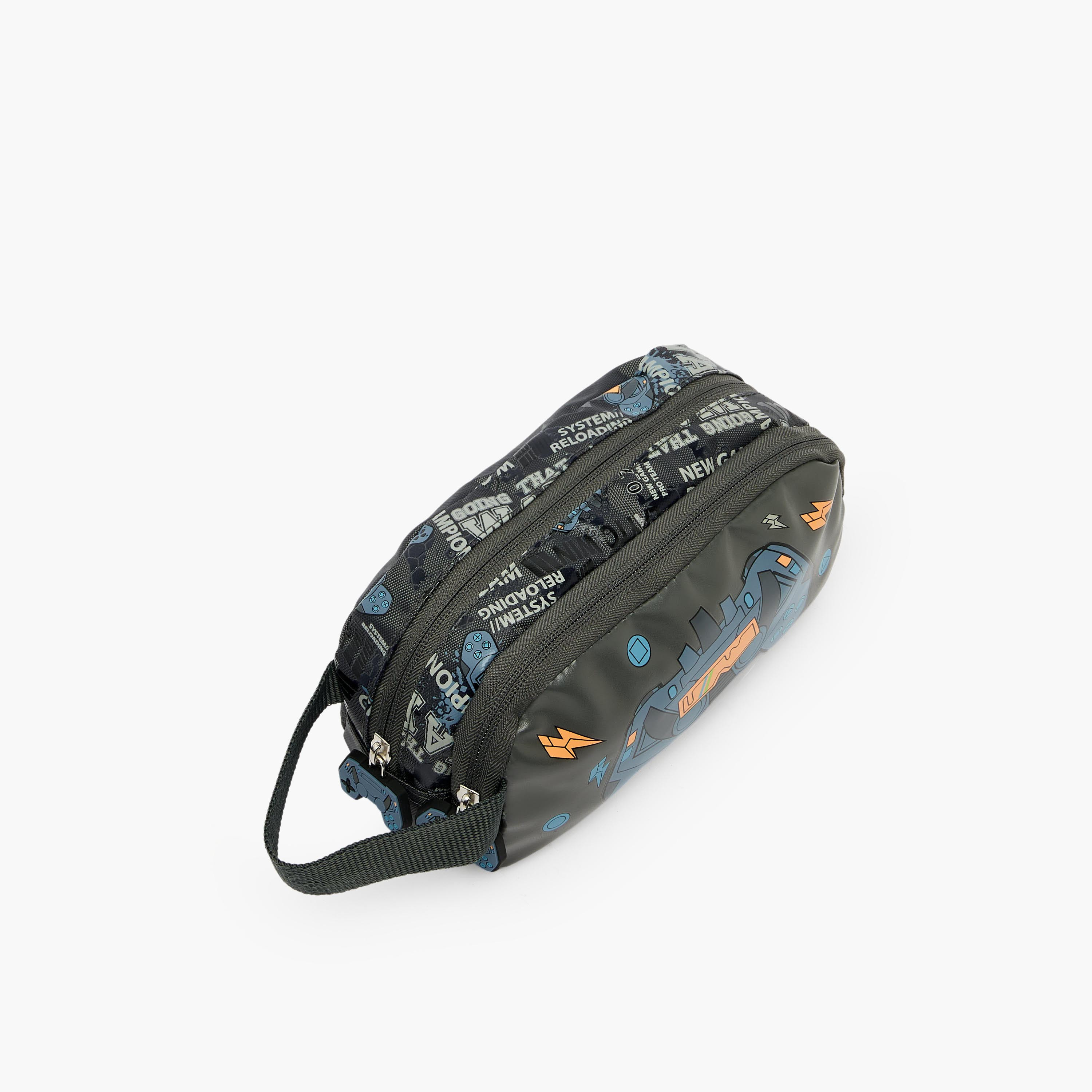 Juniors Gaming Print Pencil Pouch with 2 Compartments-school-stationery-pencilcases-image-2