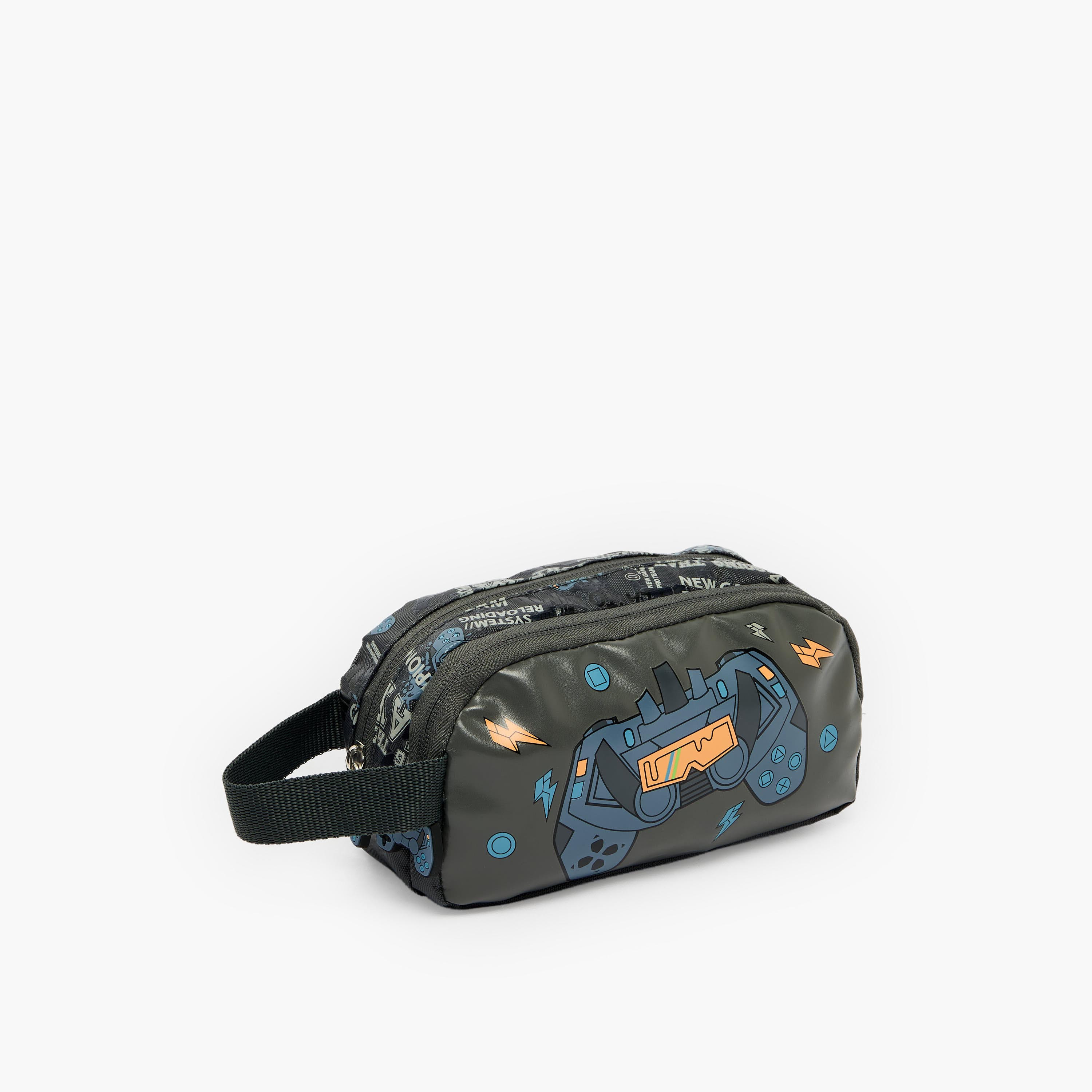 Juniors Gaming Print Pencil Pouch with 2 Compartments-school-stationery-pencilcases-image-3
