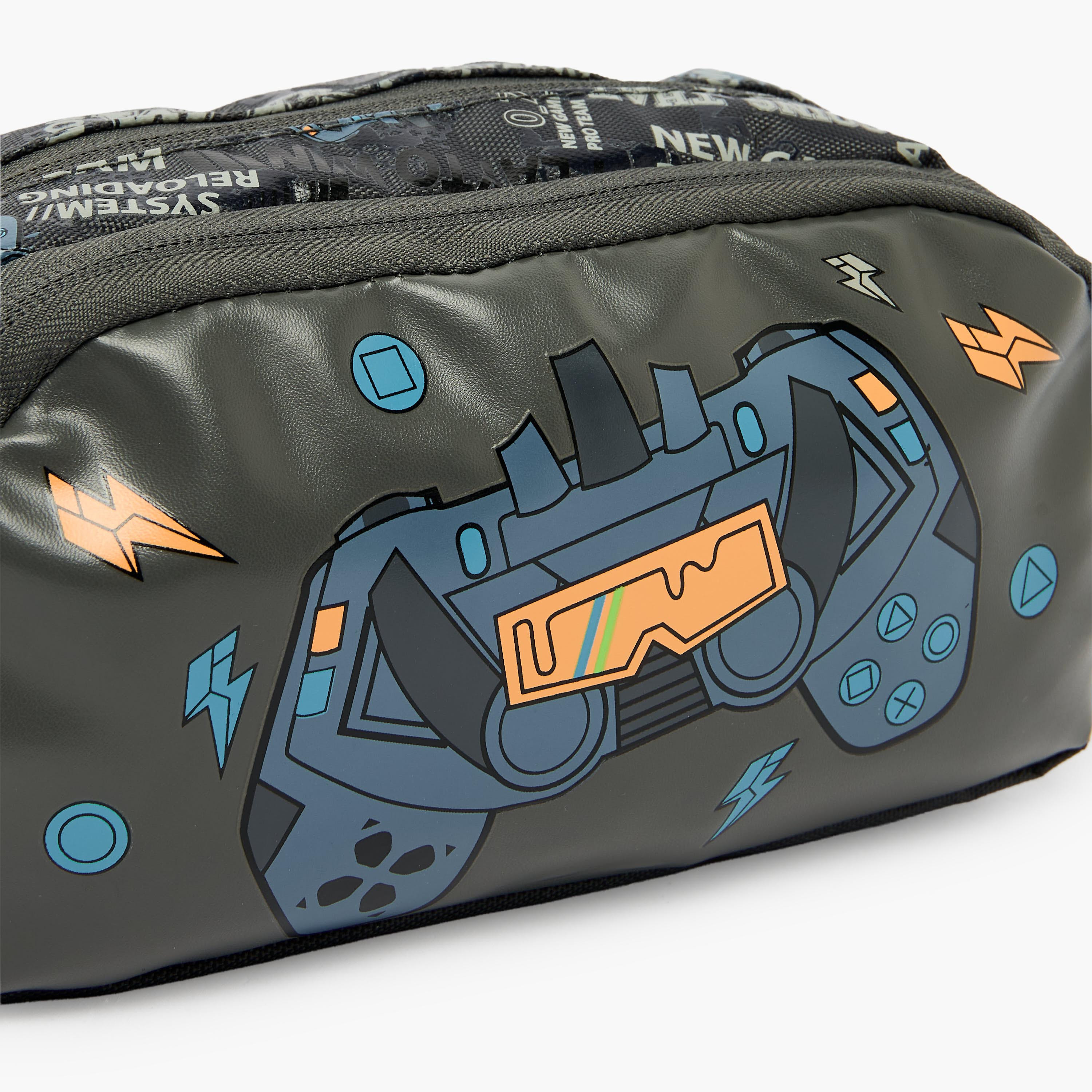 Juniors Gaming Print Pencil Pouch with 2 Compartments-school-stationery-pencilcases-image-6