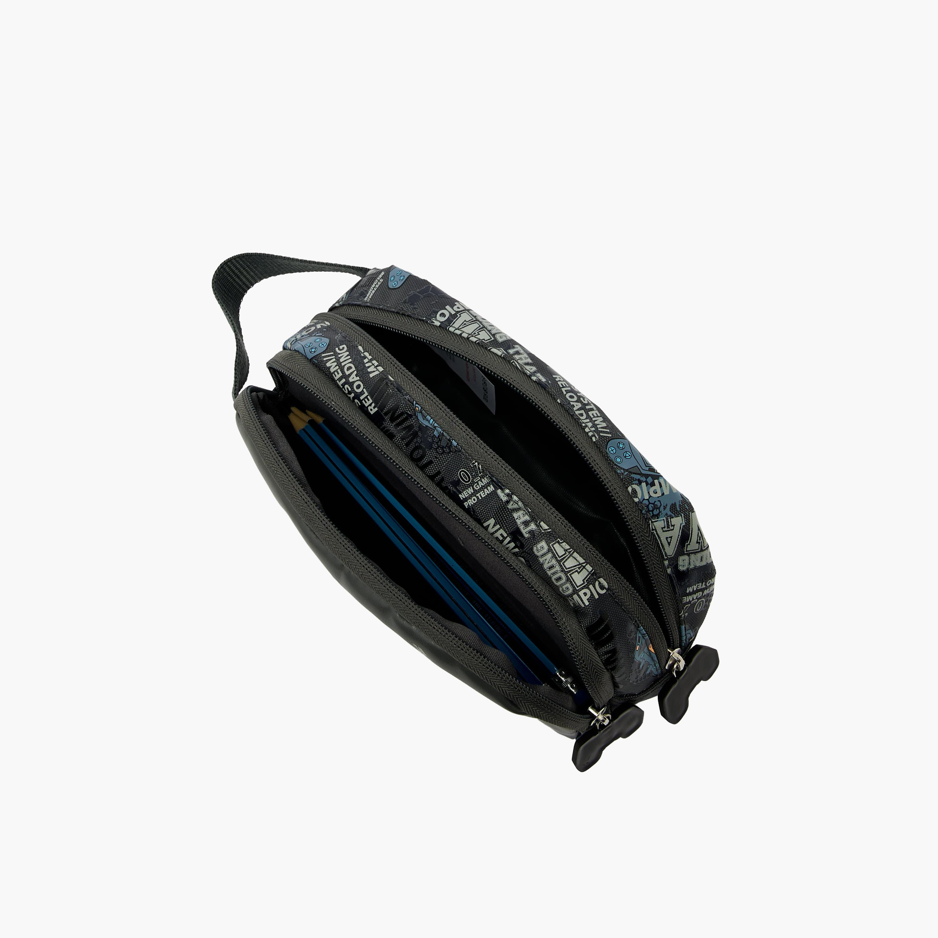 Juniors Gaming Print Pencil Pouch with 2 Compartments-school-stationery-pencilcases-image-7