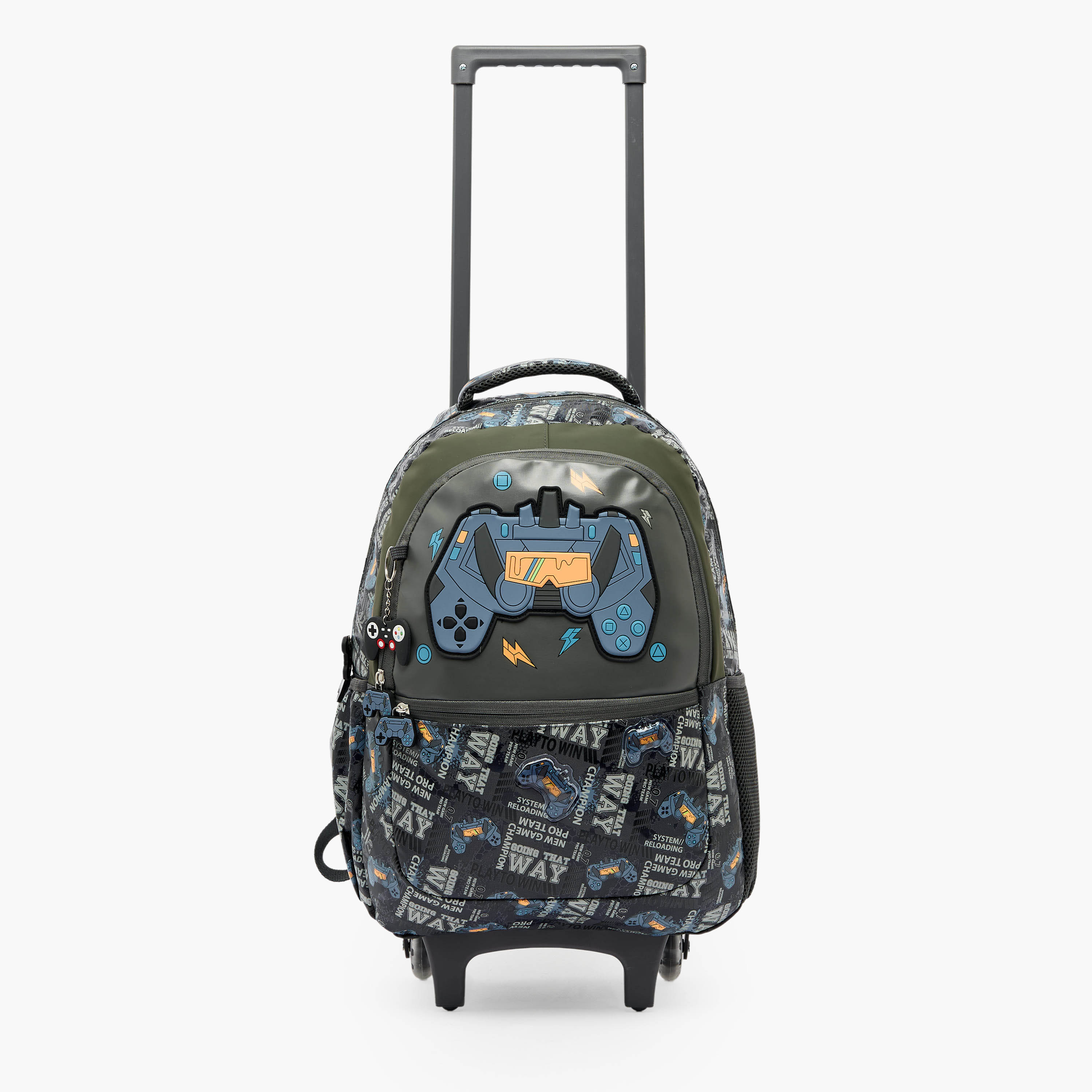 Juniors Game Print Trolley Bag for Boys 5-8 Years with Durable Wheels - 16 inches-school-bagsandbackpacks-trolleybags-image-4