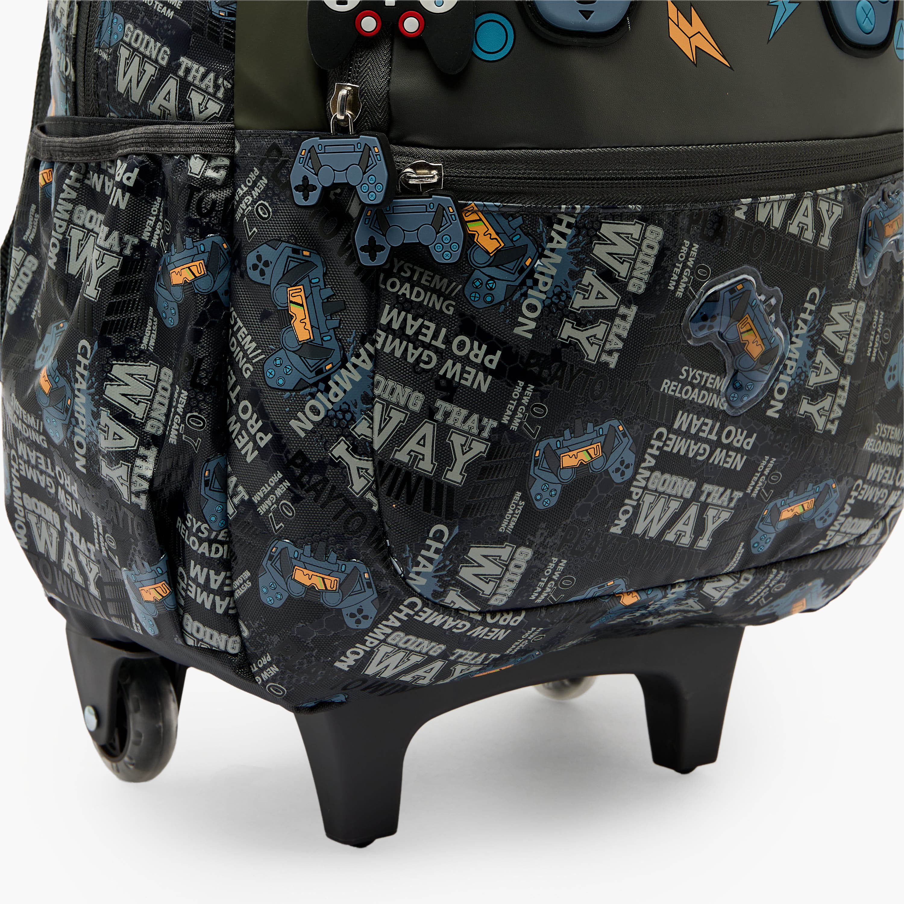 Juniors Game Print Trolley Bag for Boys 5-8 Years with Durable Wheels - 16 inches-school-bagsandbackpacks-trolleybags-image-5