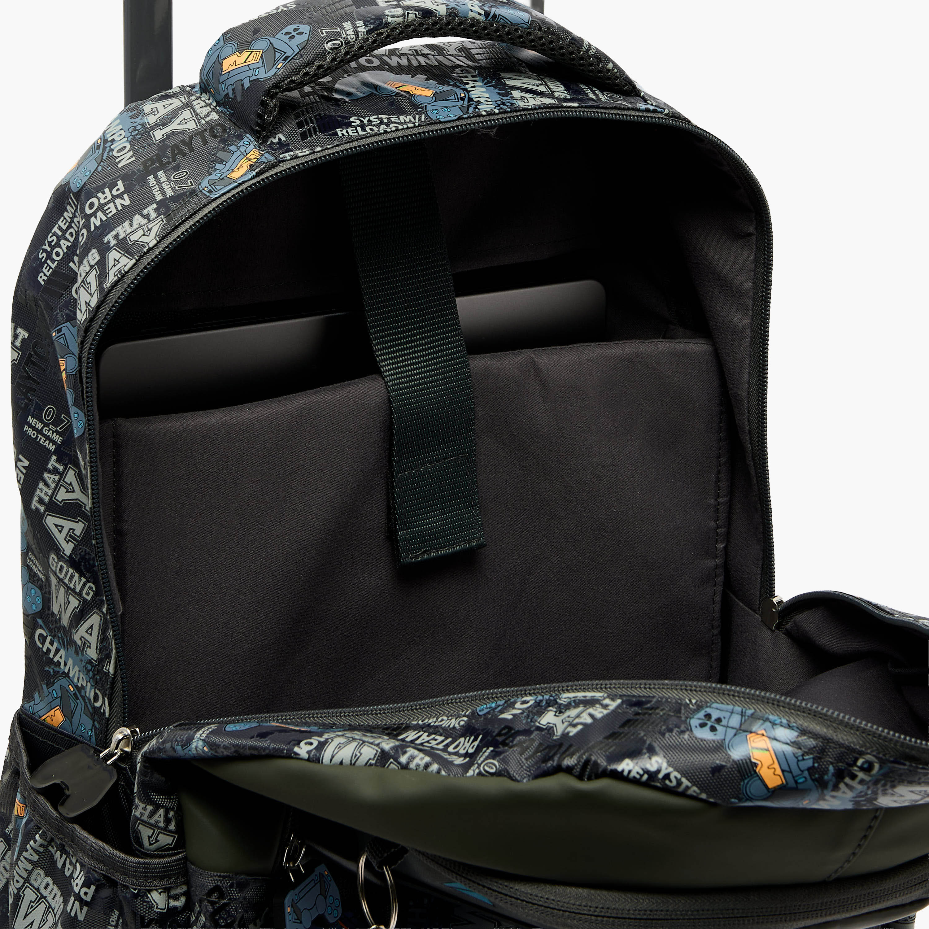 Juniors Game Print Trolley Bag for Boys 5-8 Years with Durable Wheels - 16 inches-school-bagsandbackpacks-trolleybags-image-7