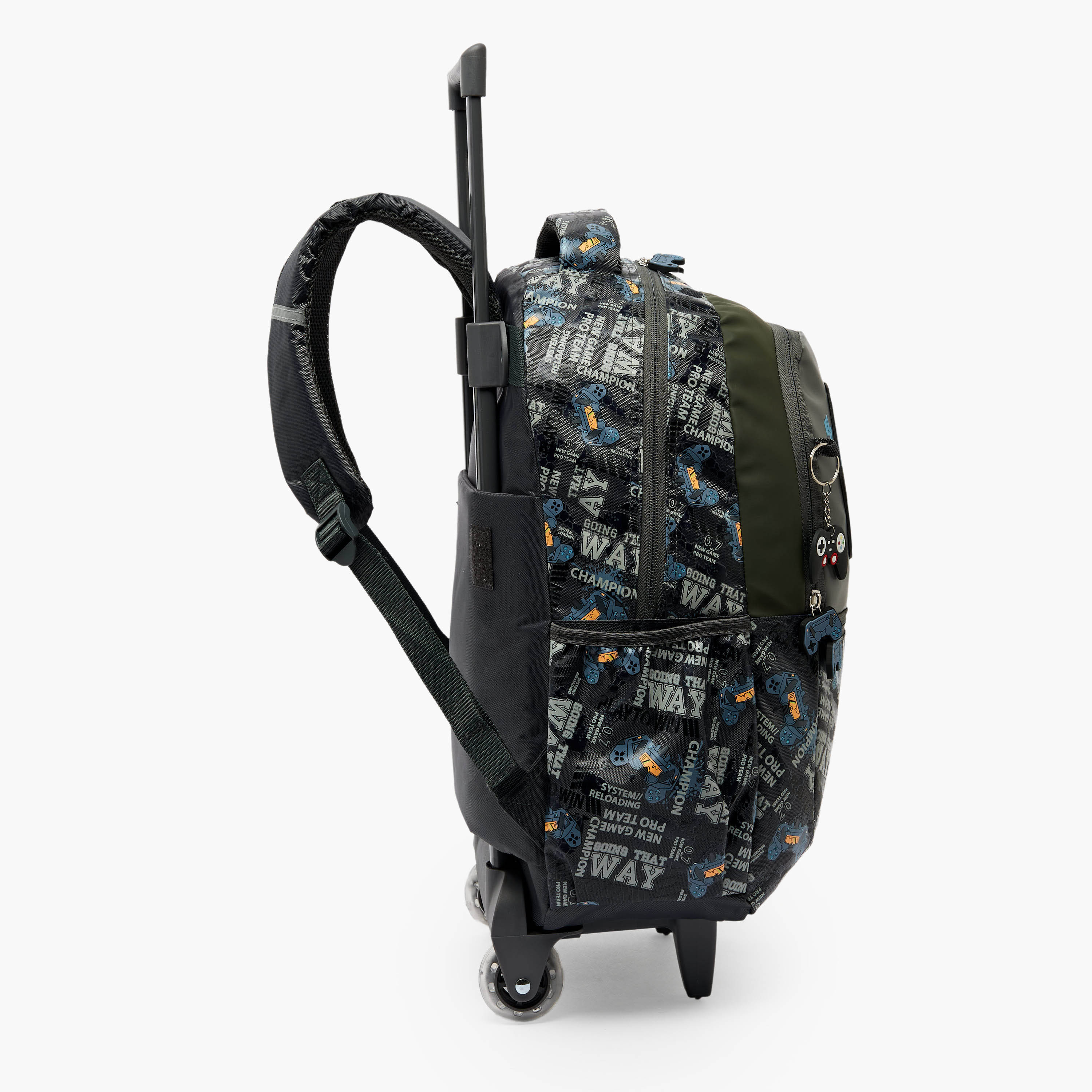 Juniors Game Print Trolley Bag for Boys 5-8 Years with Durable Wheels - 16 inches-school-bagsandbackpacks-trolleybags-image-9