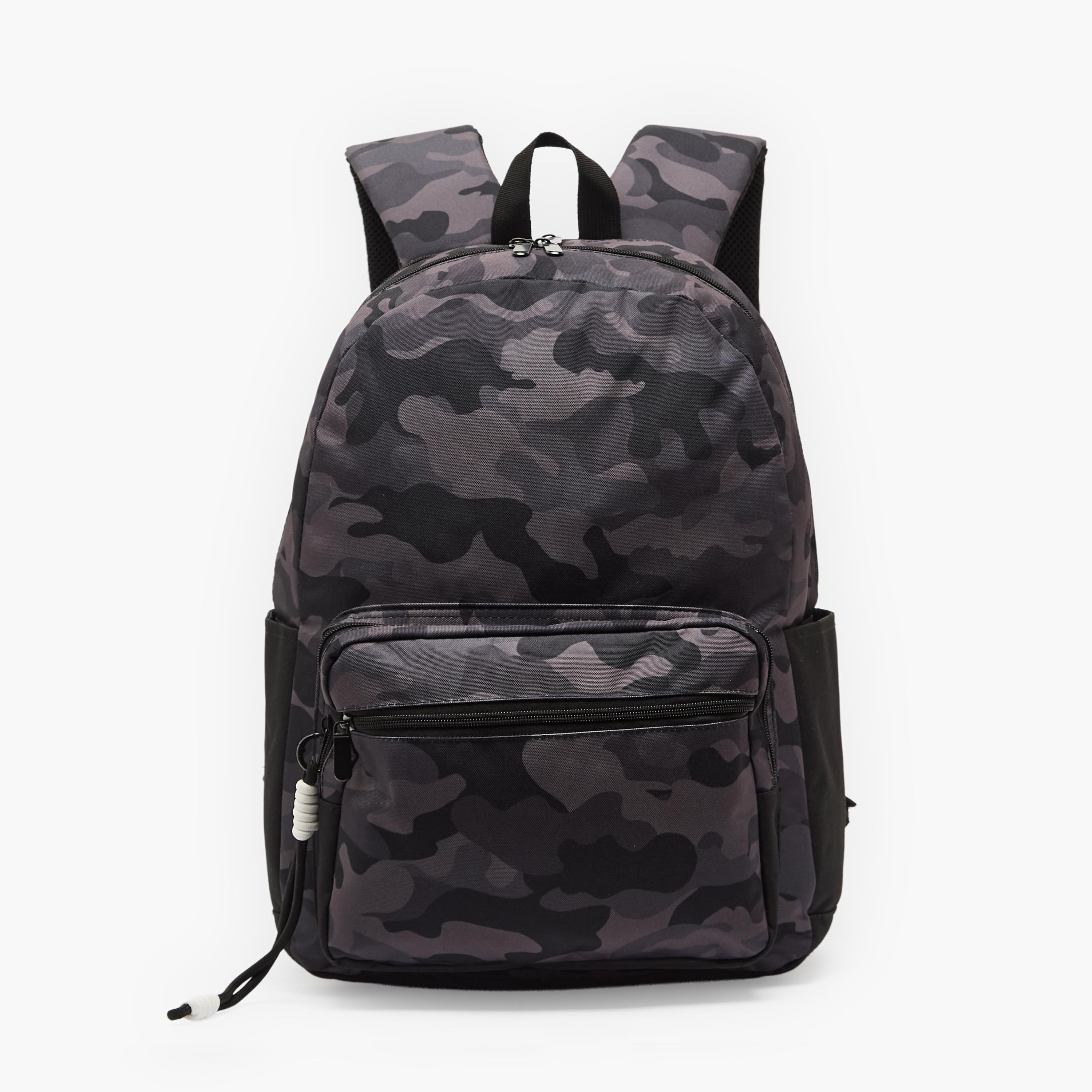 Juniors Camouflage Print Backpack for Boys 8-13 Years with Adjustable Shoulder Straps - 17 inches-school-bagsandbackpacks-backpacks-image-1