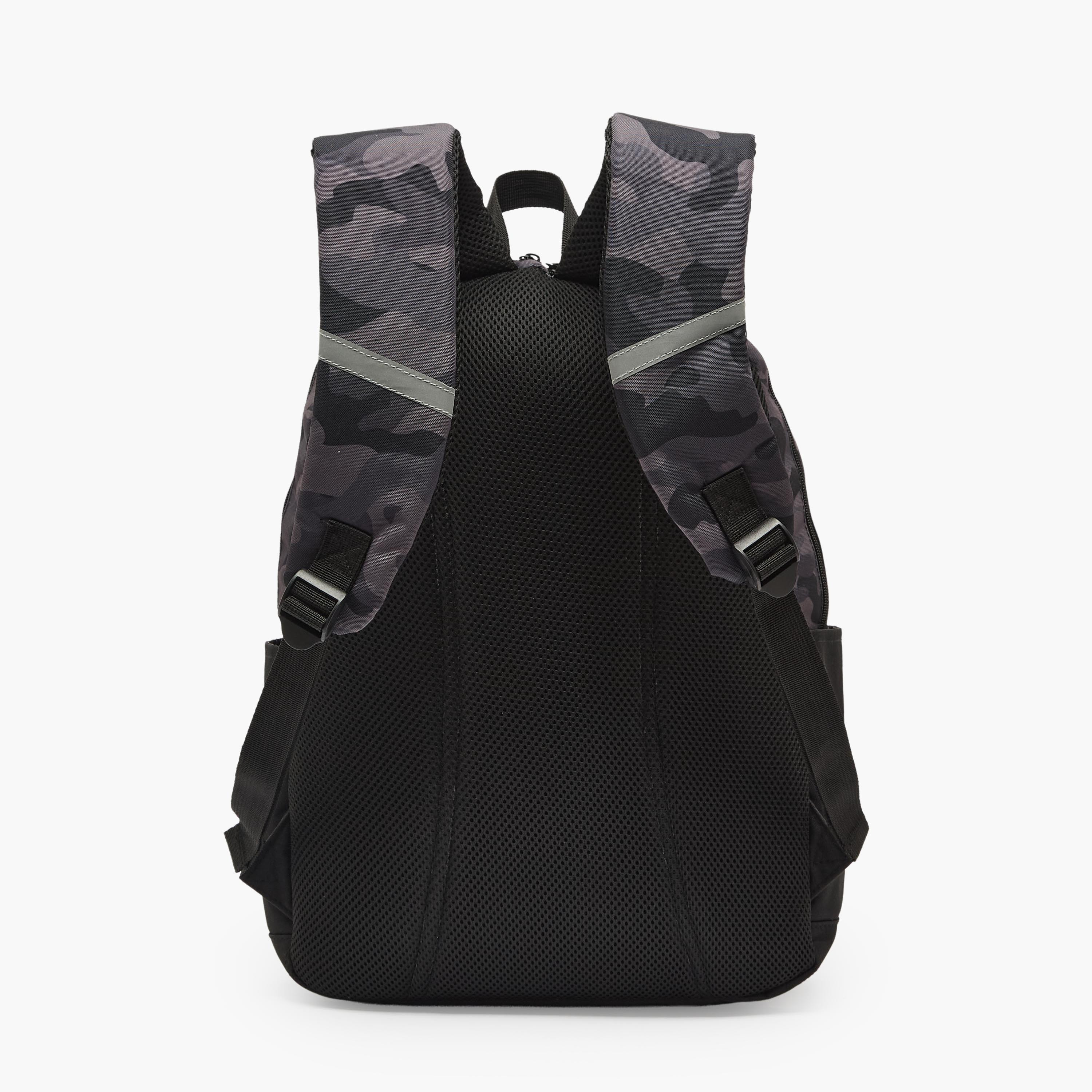 Juniors Camouflage Print Backpack for Boys 8-13 Years with Adjustable Shoulder Straps - 17 inches-school-bagsandbackpacks-backpacks-image-9