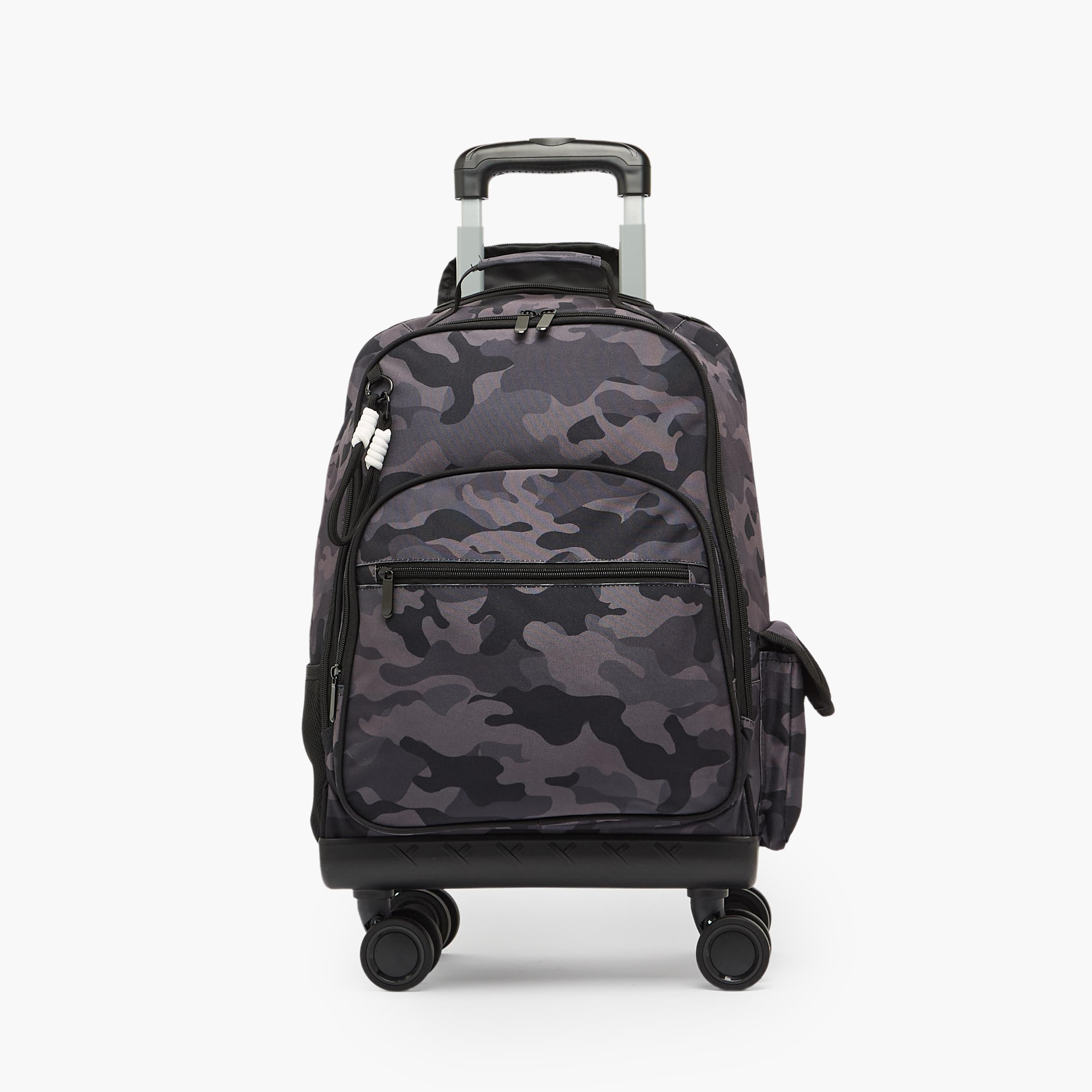 شنطة ترولي بطبعات مموهّة للأولاد 8-12 سنة مع عجلات متينة من جونيورز - 18 بوصة-school-bagsandbackpacks-trolleybags-image-1