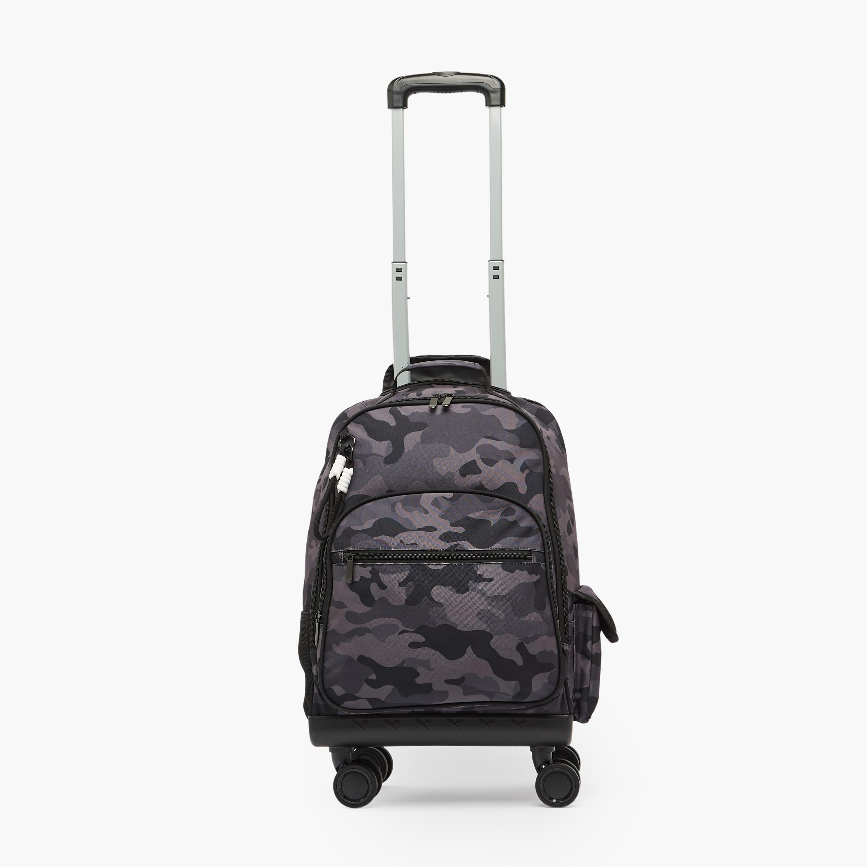 شنطة ترولي بطبعات مموهّة للأولاد 8-12 سنة مع عجلات متينة من جونيورز - 18 بوصة-school-bagsandbackpacks-trolleybags-image-4