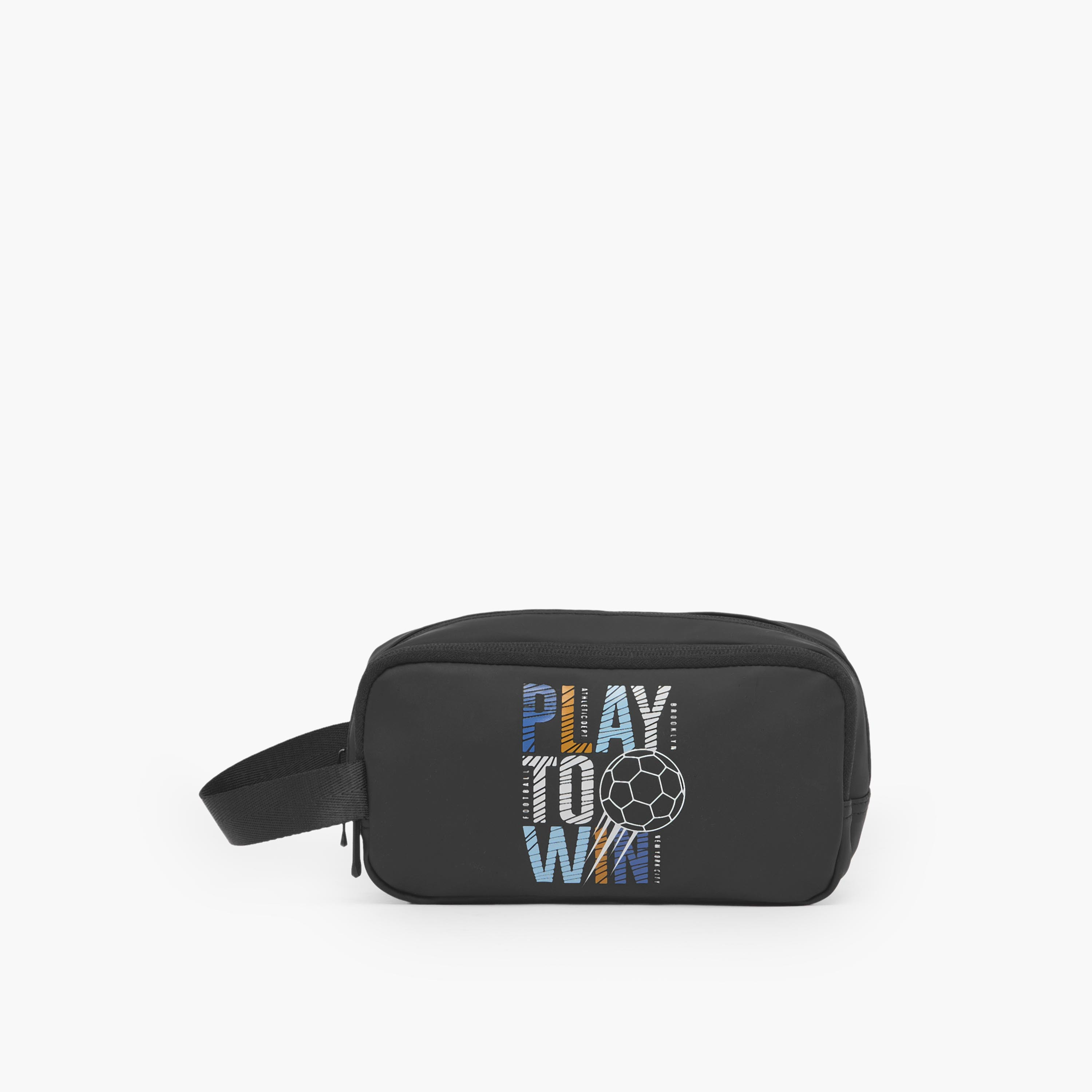 مقلمة بقسمين وطبعات كرة قدم من جونيورز-school-stationery-pencilcases-image-1