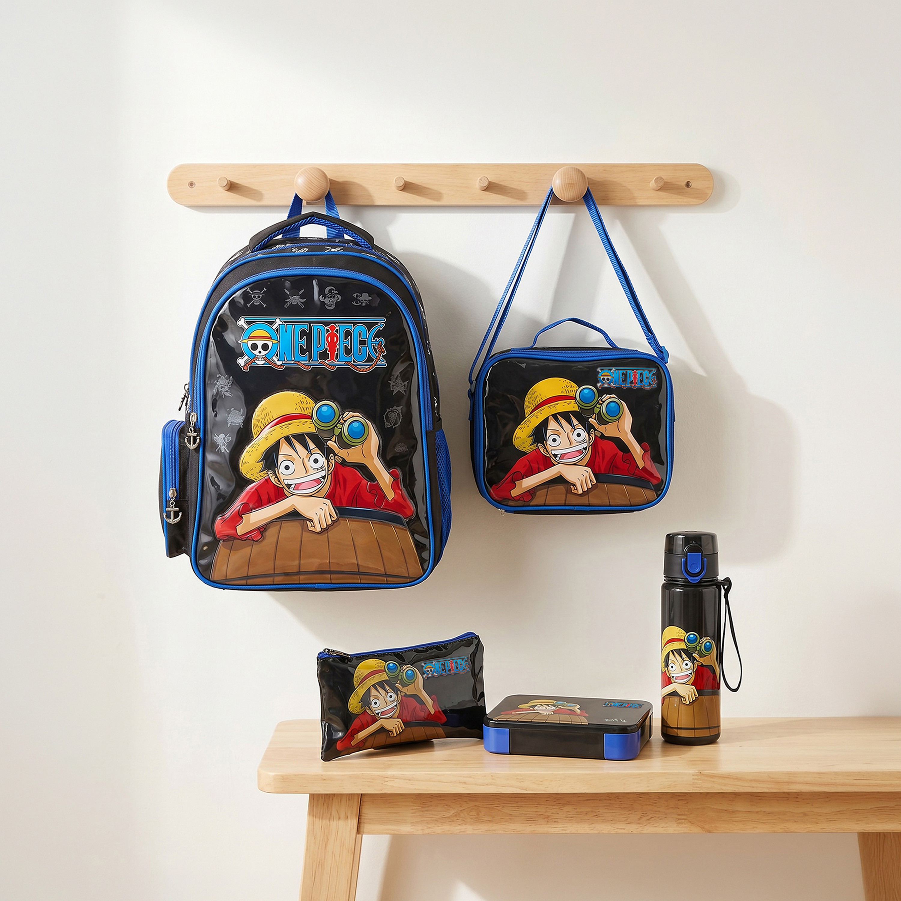 Toei Animation Printed 5-Piece School Backpack Set for Boys for 5-8 Years with Bottle - 16 inches-school-bagsandbackpacks-backpacks-image-1